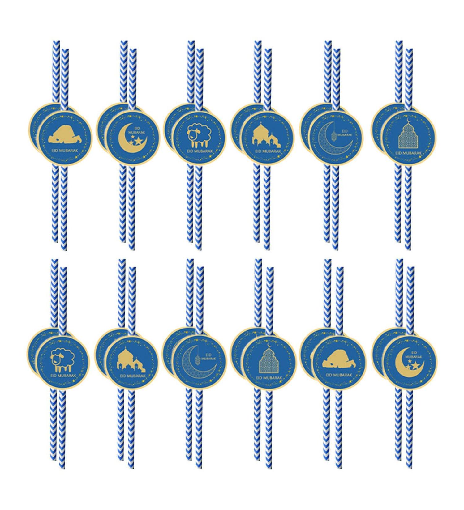 Eid Paper Straw Decor - Eid Paper Straws Eid Decorations Straws - Supplies Decorative Straws Drinking Straws Buogint - Buy Online on GoSupps.com