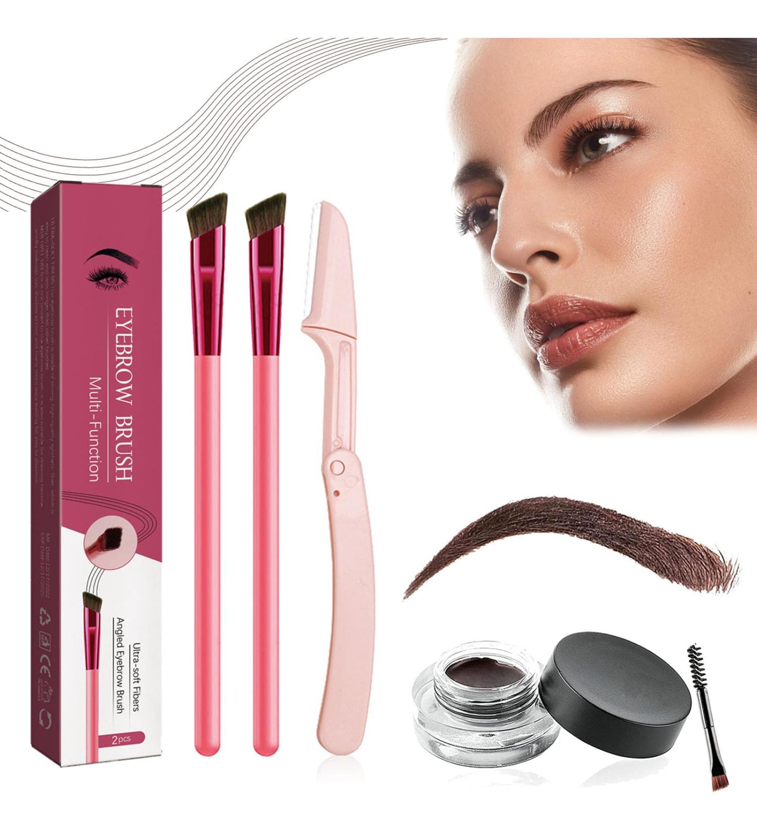 Anjoize Eyebrow Pen Anjoize 4D Laminated Brow Grooming Kit Anjoize Eyebrow Brush Home Eyebrow Care Kit 4D Laminated Ultra-thin Angled Eyebrow Brush with Waterproof Eyebrow Gel (J) - Buy Online on GoSupps.com