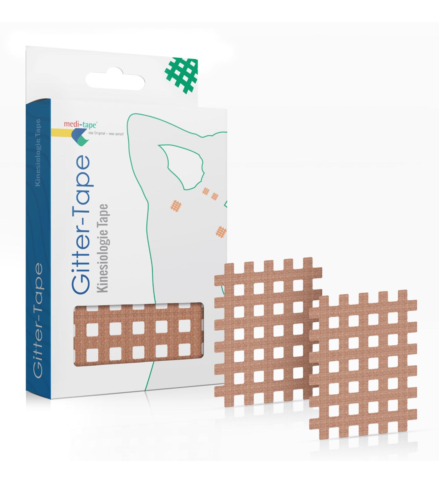 Medi-Tape Grid Tape Type C - 40 High-Quality Self-Adhesive Acupuncture Patches for Pain Relief & Scar Treatment - Versatile Beige Cross Tape - Ideal for International Shipping - Buy Online on GoSupps.com