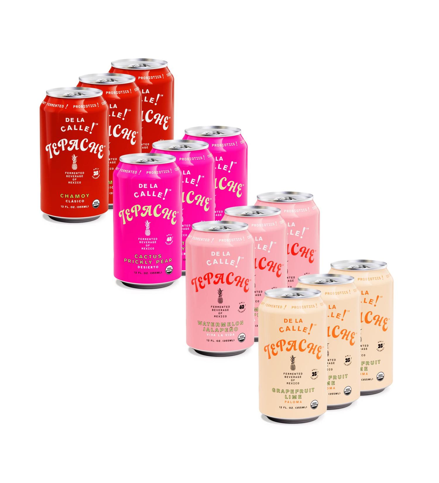 De La Calle Tepache - Certified Organic Pineapple Beverage, Naturally Fermented, Antioxidant Rich, Low Sugar - Nueva Variety Pack - Buy Online on GoSupps.com
