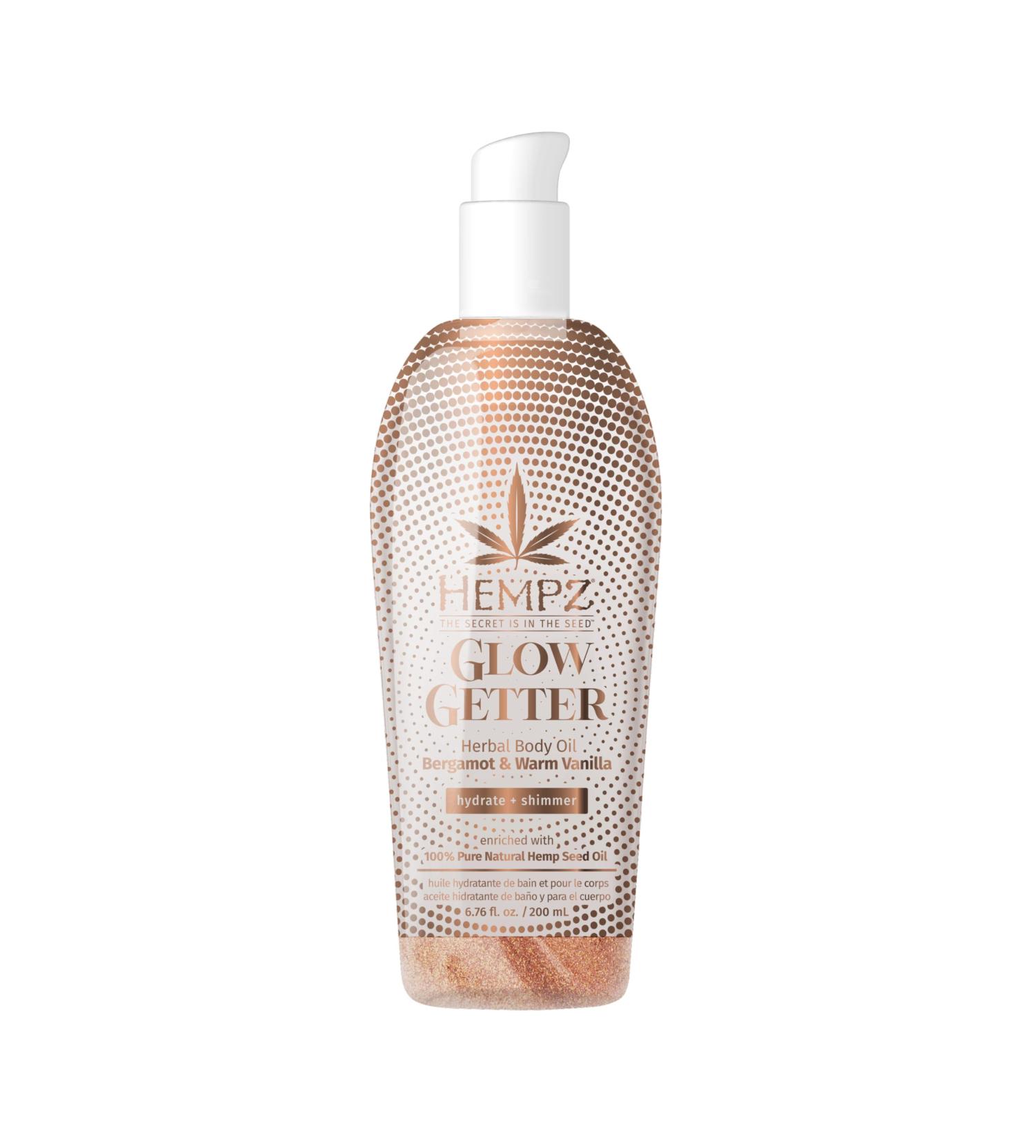 Hempz Glow Getter Hydrating Body Oil with Shimmer - 6.76 oz | International Shipping Available - Buy Online on GoSupps.com