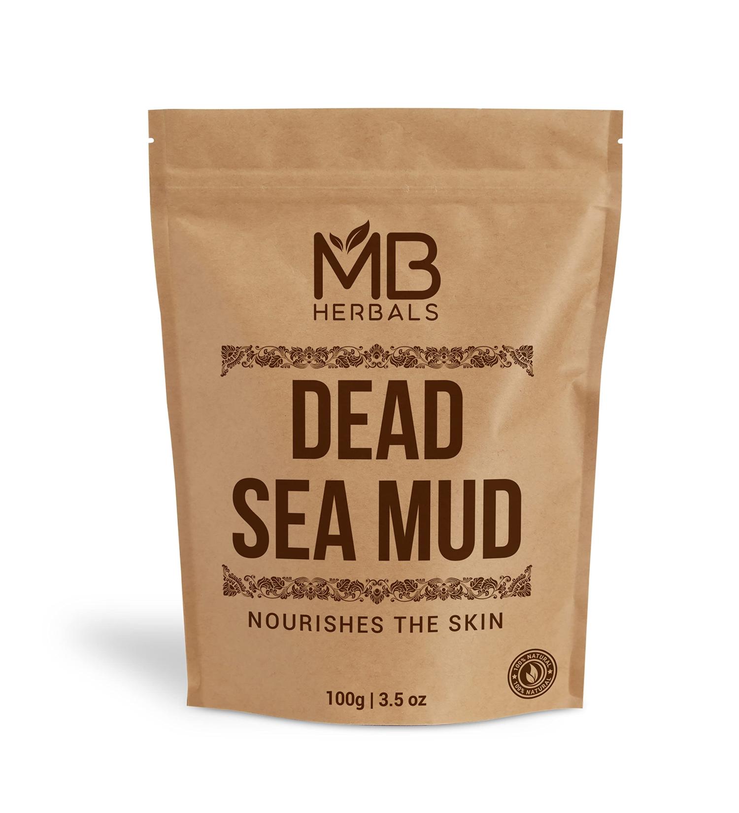 MB Herbals Dead Sea Mud 3.5 oz / 100 Gram | Nourishes Exfoliates Softens & Detoxify the Skin | DRY CLAY POWDER | External Use Only