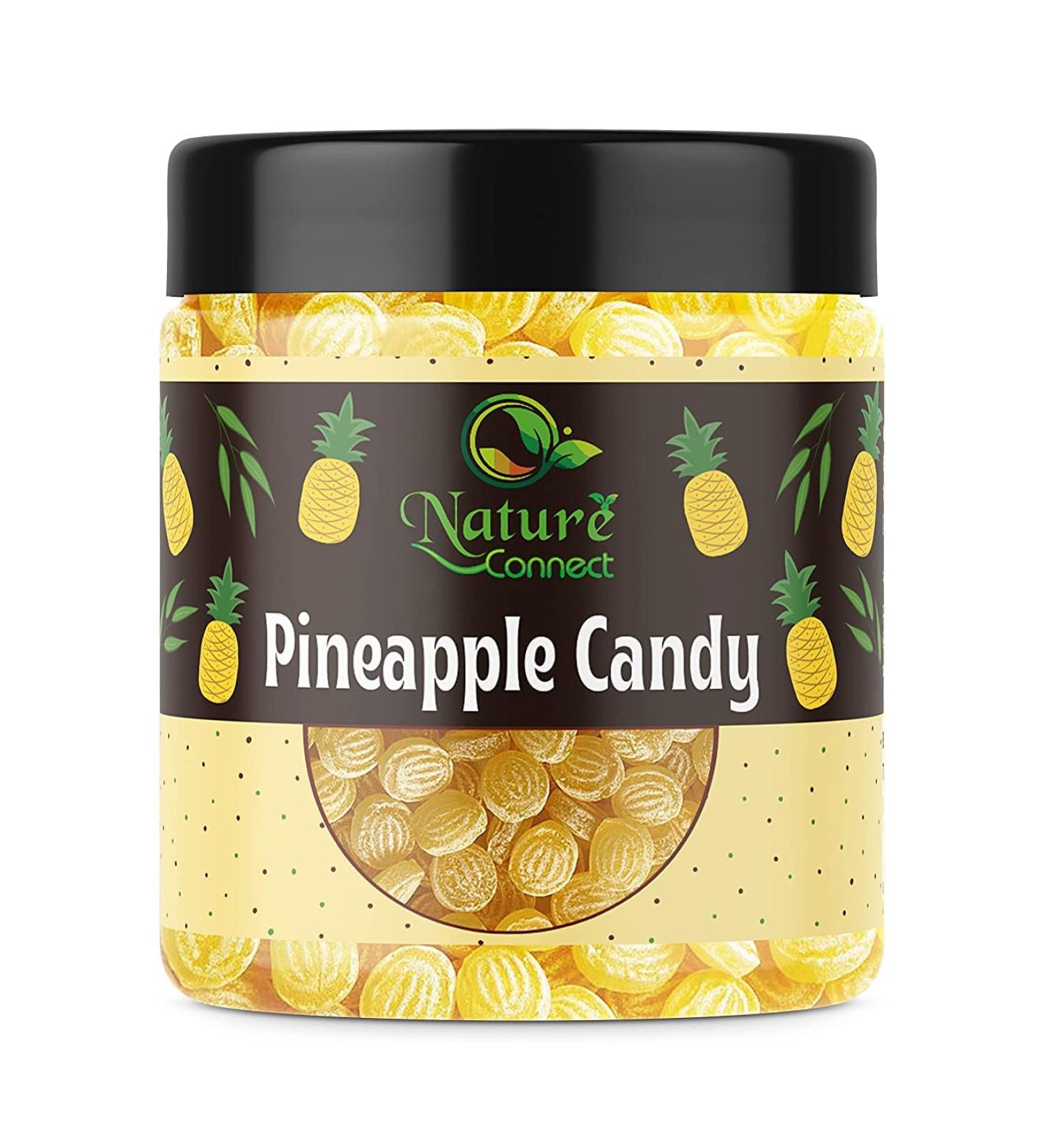 Nature Connect Pineapple Flavour Candy | Pineapple Toffee | Jar Pack 400 gms | Candy Khatti Mithi Goli_Packing May Vary