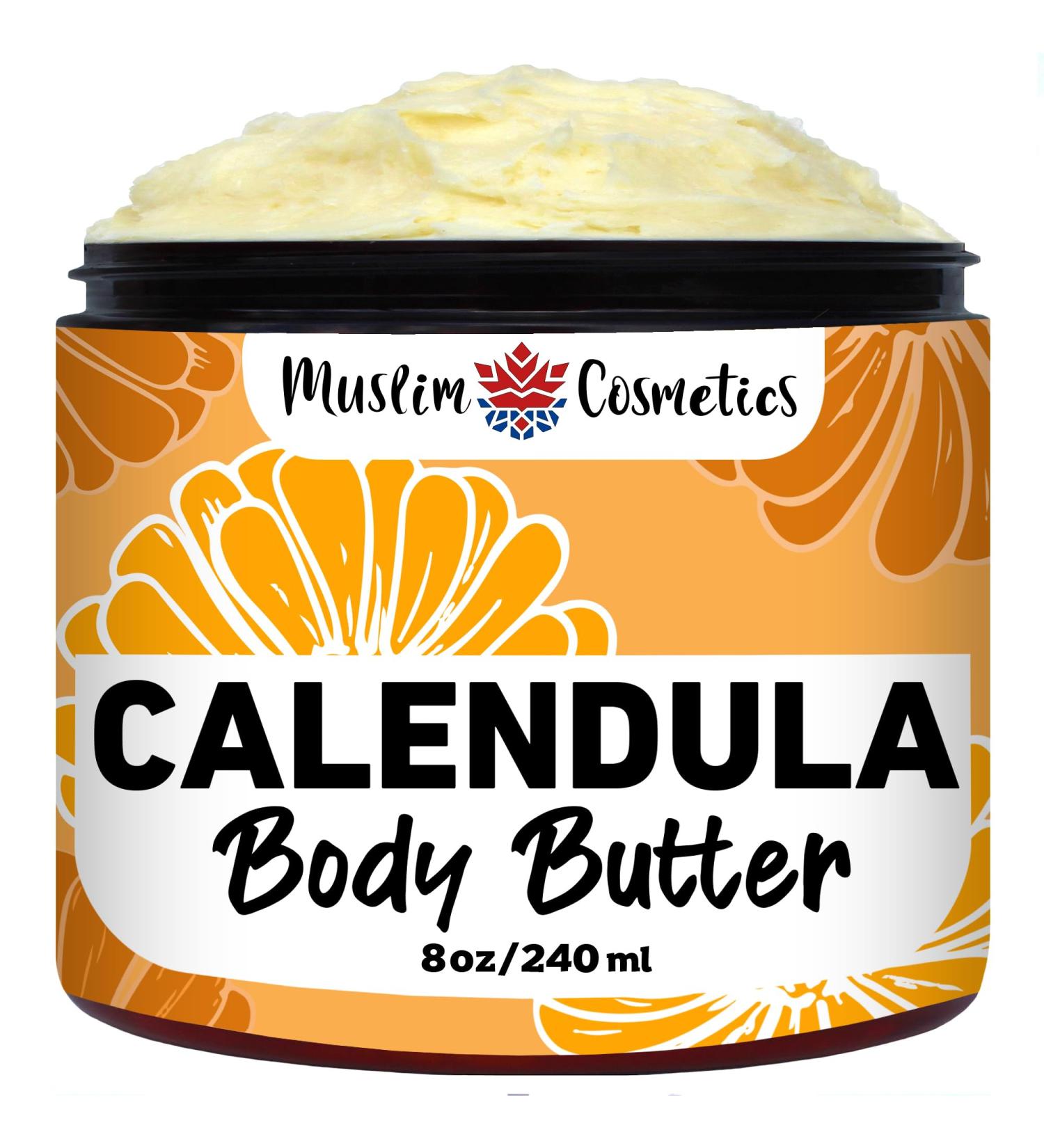 Muslim Cosmetics Calendula Body butter | Whipped Shea | 100% Natural & lightweight | Organic herbal cream || Made in Canada Calendula Body butter (8oz (240ml))