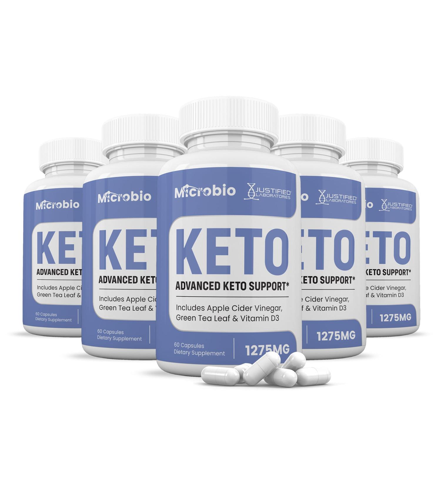 (5 Pack) Microbio Keto ACV Pills 1275MG Keto Support Blend Capsule Alternative to Keto ACV Gummies Formulated with Apple Cider Vinegar Extra Virgin Olive Oil Powder Green Tea Leaf 300 Capsules - Buy Online on GoSupps.com