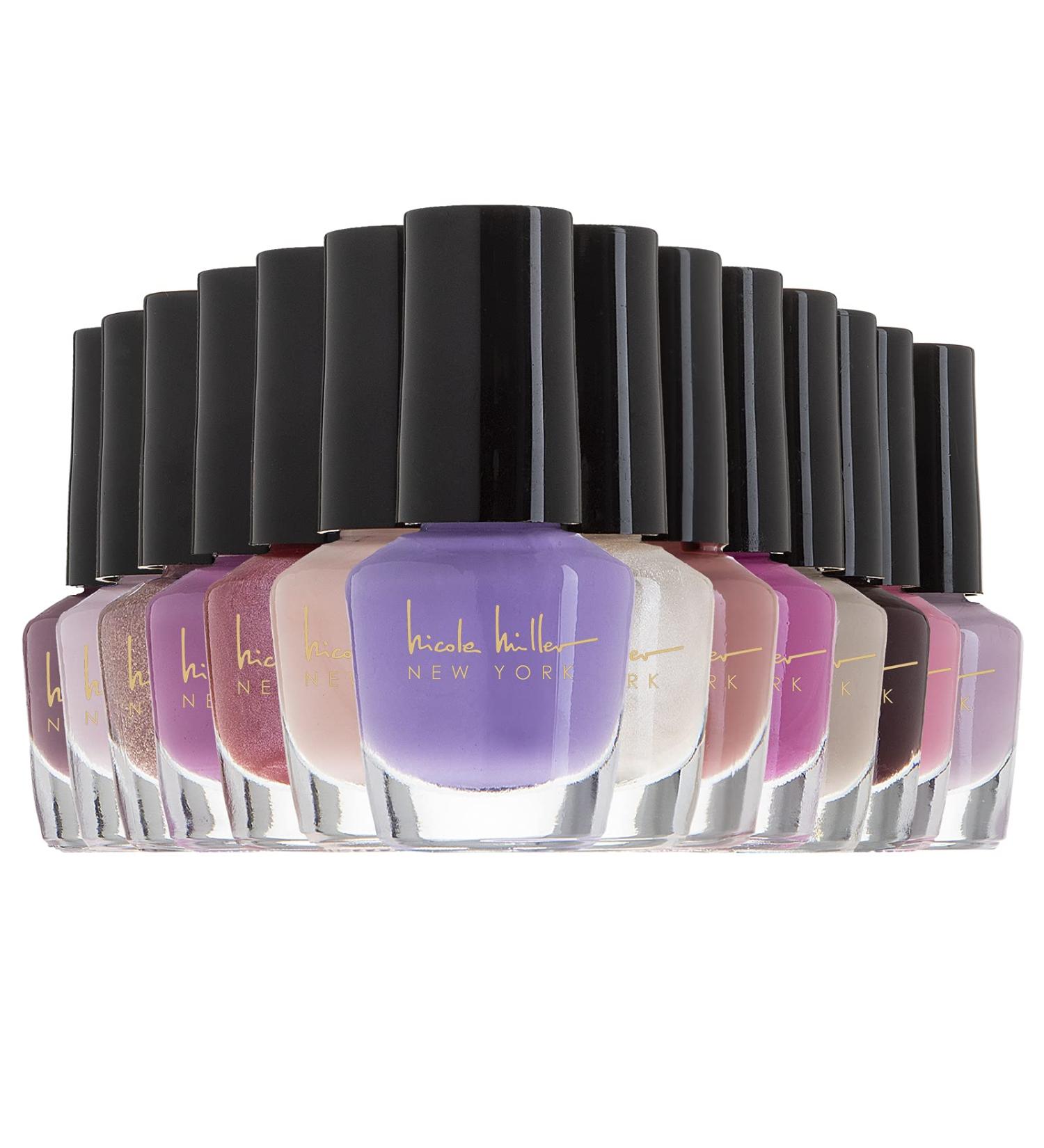 Nicole Miller 14 Mini Nail Polish Set - Purple Shades Nail Polish Kit for Fingernails and Toenails - Buy Online on GoSupps.com