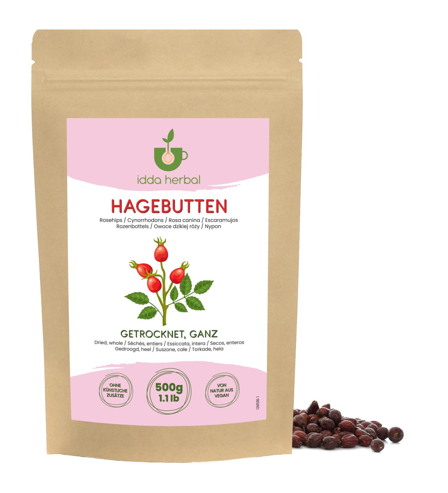 IDDA Herbal Cynorrhodon S ch 500g Cynorhodons S ch s Entiers Fruits d' glantier Rose Musqu e 500 GR - Buy Online on GoSupps.com