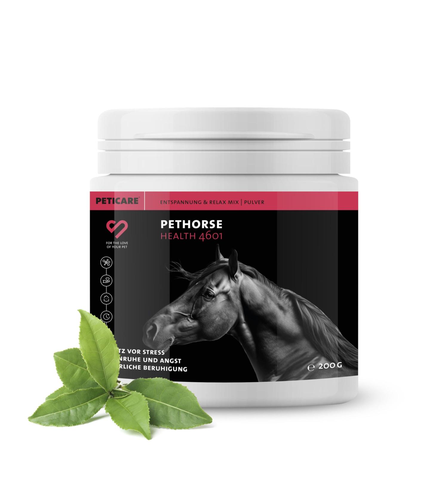 Peticare Relax-Mix Powder for Horses | Natural Stress Relief Supplement with Valerian & Ashwagandha | 200g Soothing Feed | Pethorse Health - Buy Online on GoSupps.com