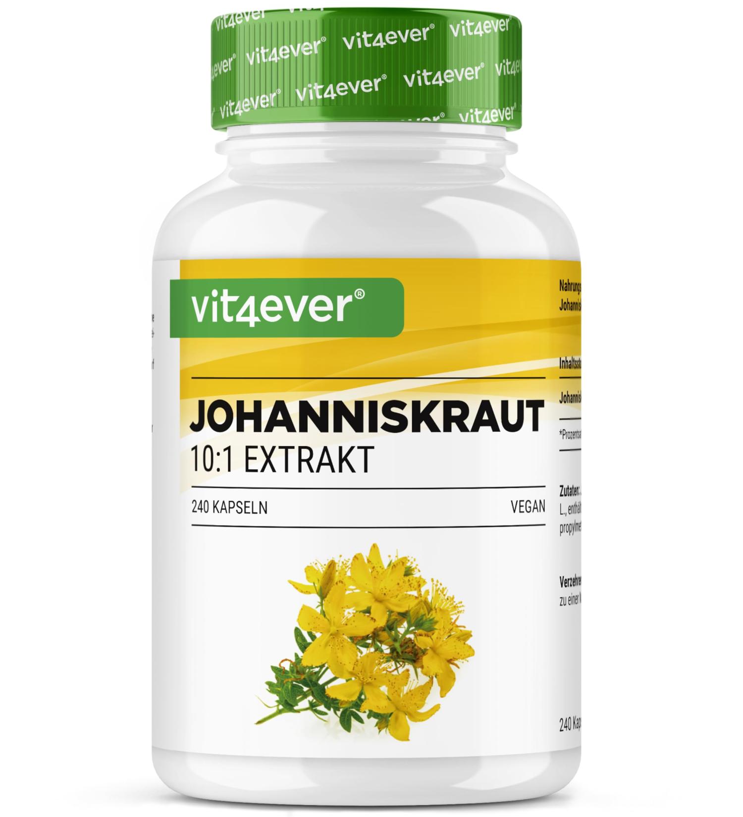 St. John's Wort - 240 Capsules with 500mg Extract Made from 5000mg Pure St. John's Wort - Natural Extract 10:1 - High - Buy Online on GoSupps.com