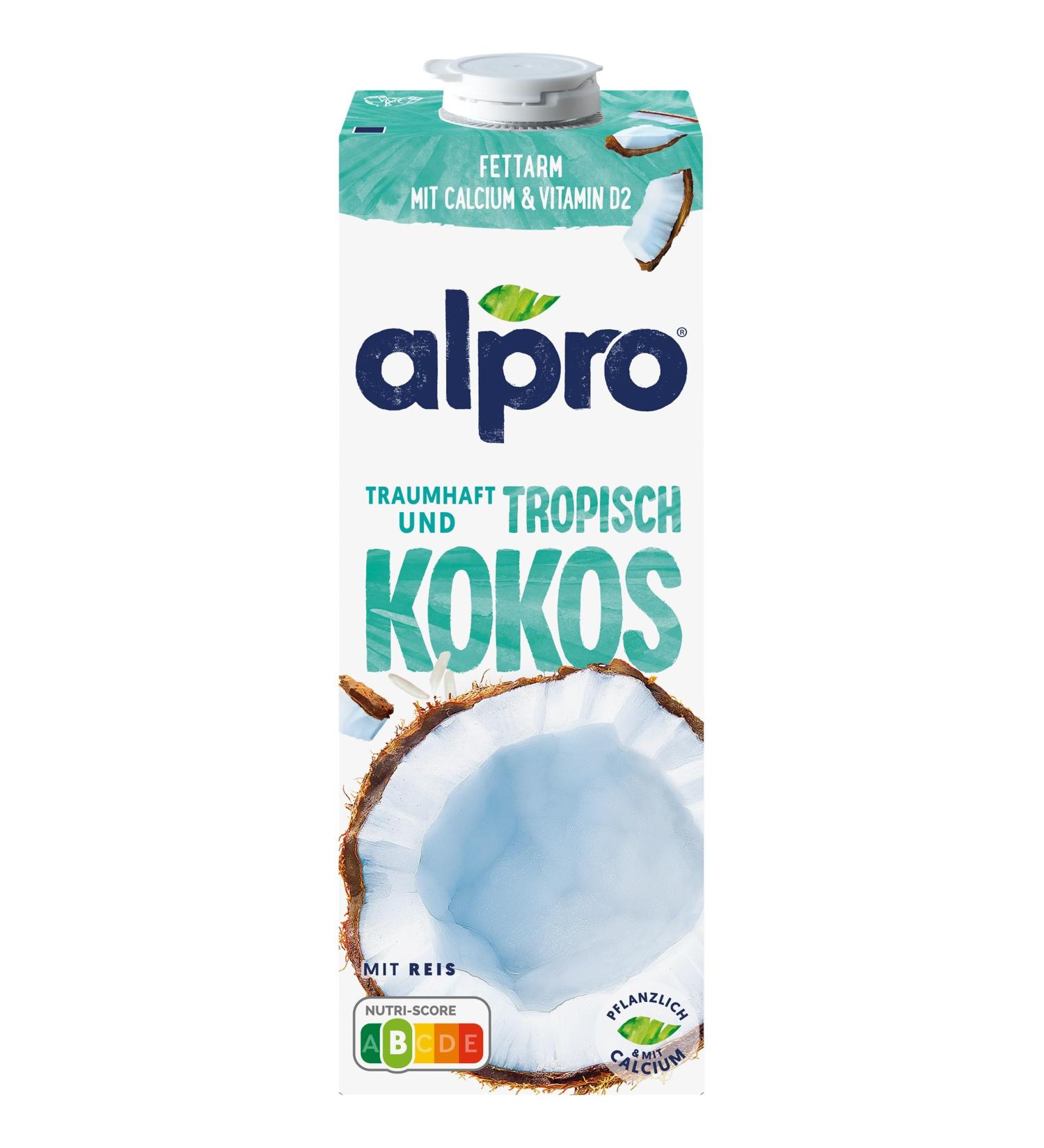 Alpro 1L coconut drink with rice plant-based drink vegan lactose-free gluten-free with calcium and vitamins