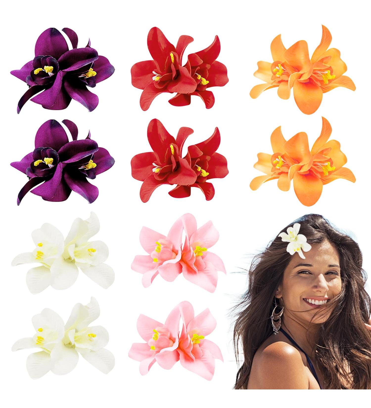 10 Pieces Flower Hair Clips Bohemian Flower Hair Clips Artificial Flower Hair Clip Wedding Party Bridal Hair Accessories Hawaiian Beach Flower Hair Pins for Women Girls - Buy Online on GoSupps.com
