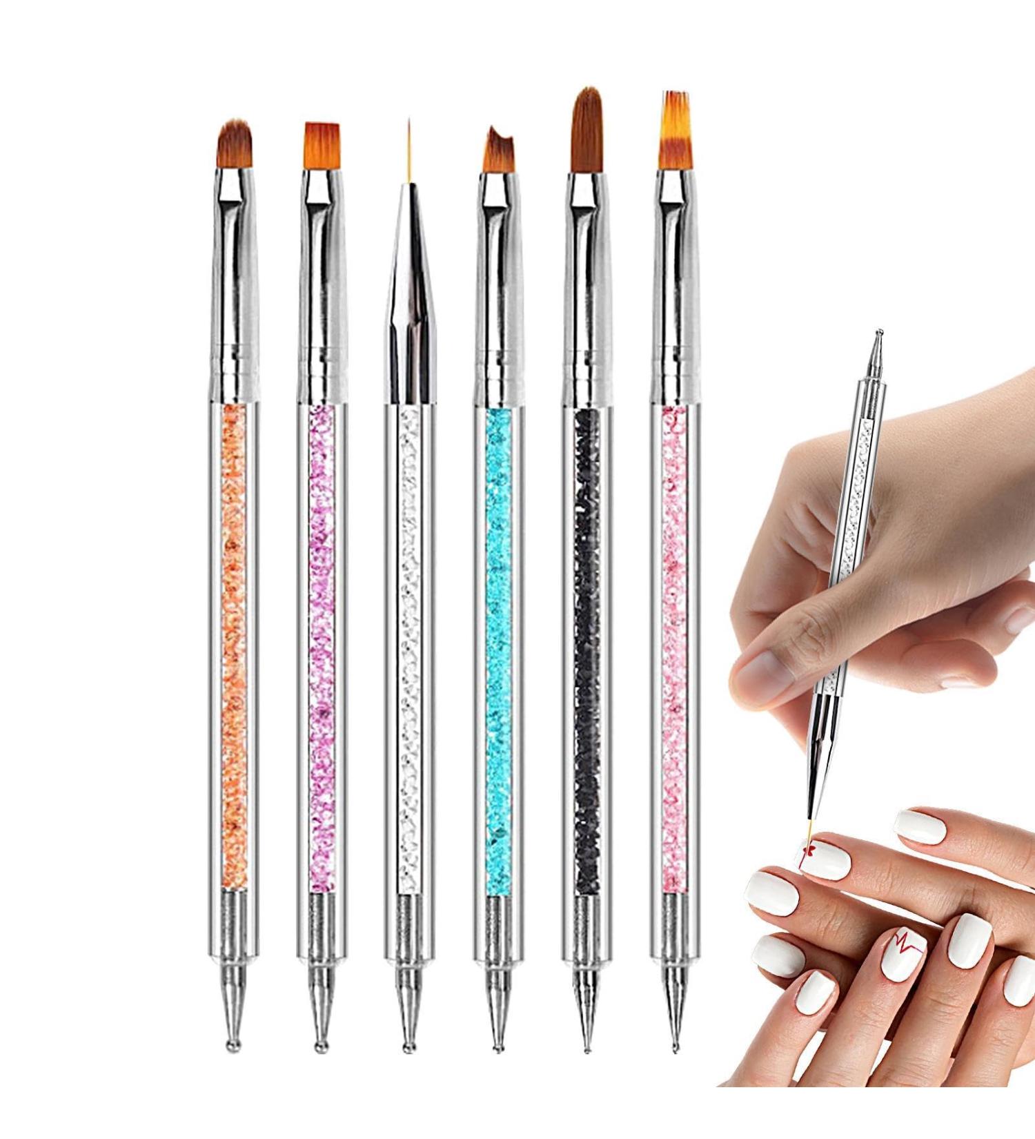 Brush Brushes Nail Tool Double-Ended Set Art Liner | Brushes For Polish Pens Paint Manicure Beauty Tools Nail Accessories - Buy Online on GoSupps.com