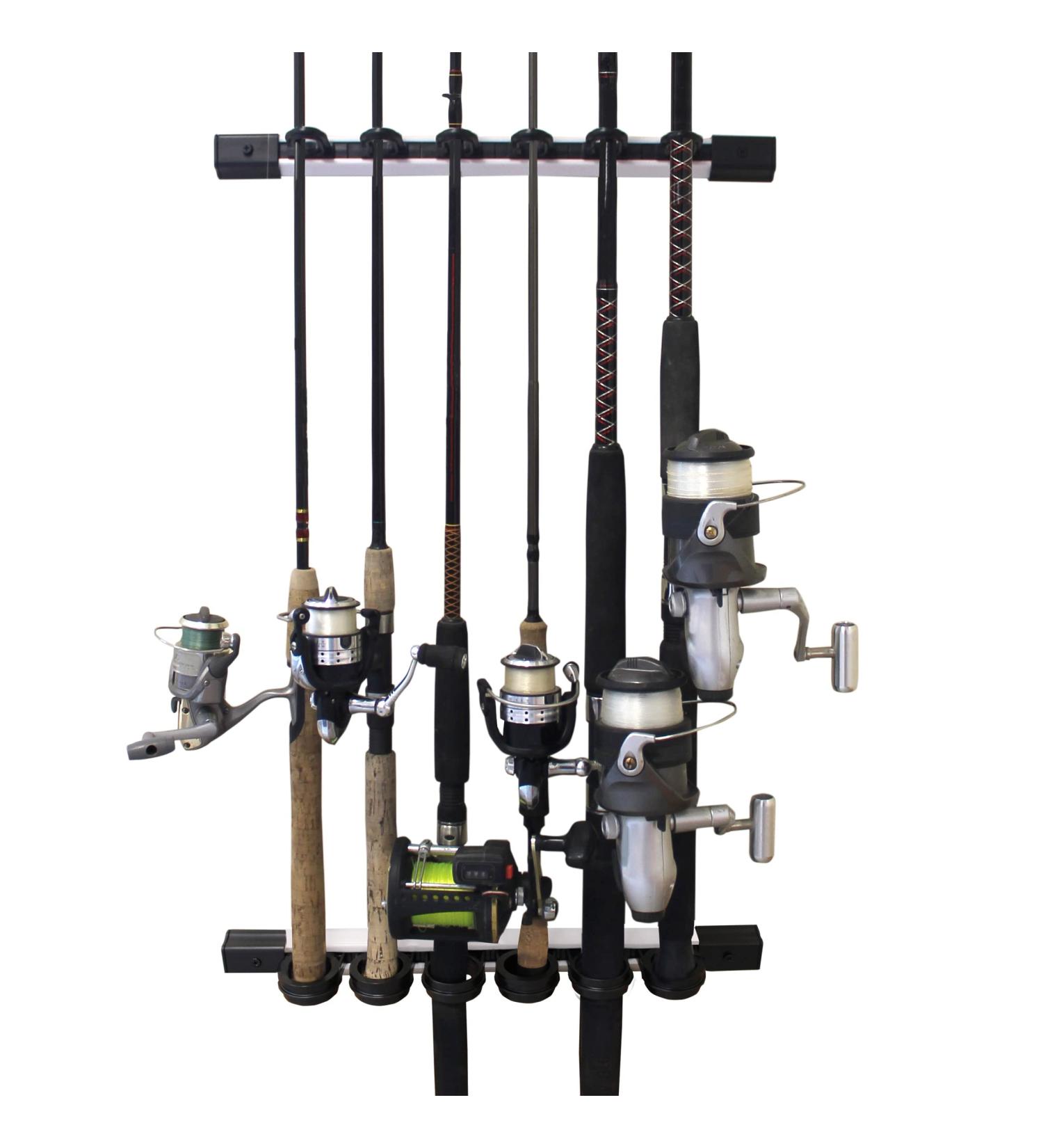 Rush Creek Creations All Weather Fishing Rod Storage Rack - 6 Rod Capacity, Wall/Ceiling/Garage Mount, ABS Plastic - Buy Online on GoSupps.com