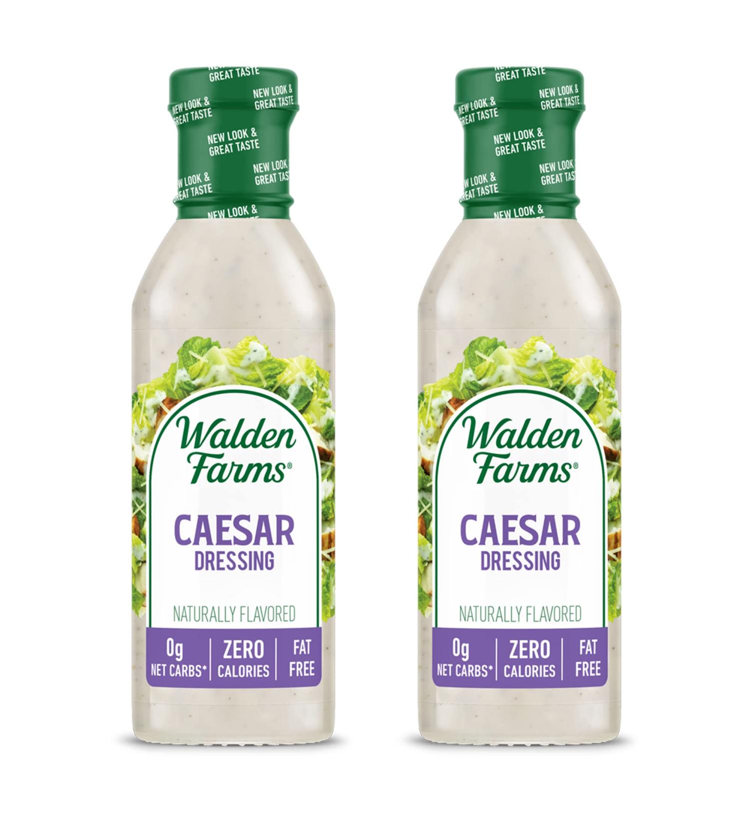 Walden Farms Caesar Dressing 2-Pack - Sugar Free, Keto & Kosher - Smooth & Creamy Salad Topping - 0g Net Carbs - 12 oz Bottles - Buy Online on GoSupps.com