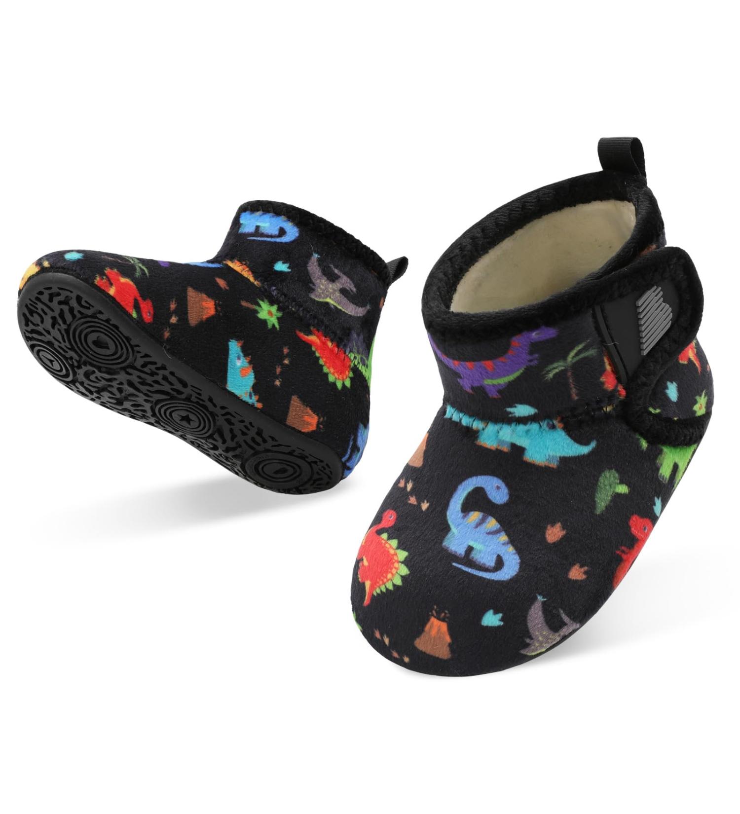 JOINFREE Baby Dinosaur Slippers | Non-Slip Rubber Sole Cozy Home Booties for Toddler Boys and Girls - Buy Online on GoSupps.com