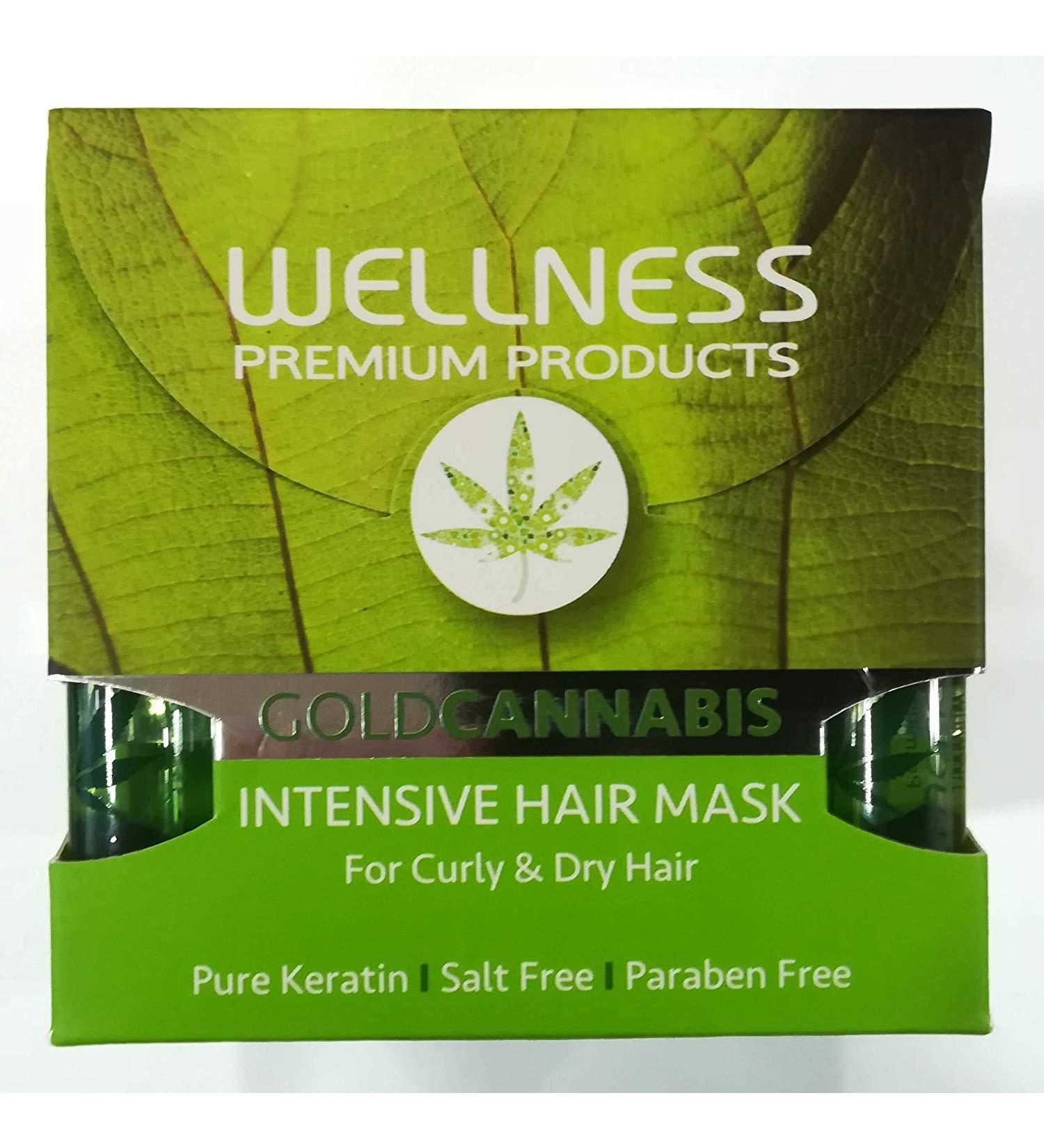 Buy WELLNESS PREMIUM Intensive Moisturizing Hair Mask 500ml + 4 Ampoules 10ml | Nourish All Hair Types | International Shipping - Buy Online on GoSupps.com