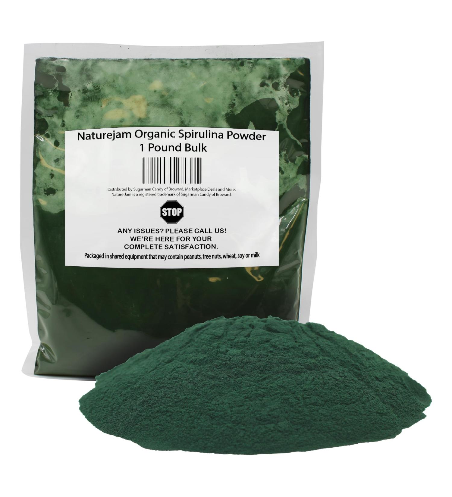 Naturejam Organic Spirulina Powder 1 Pound Bulk-Premium Culinary Grade for Smoothies 16 Ounce (Pack of 1) - Buy Online on GoSupps.com