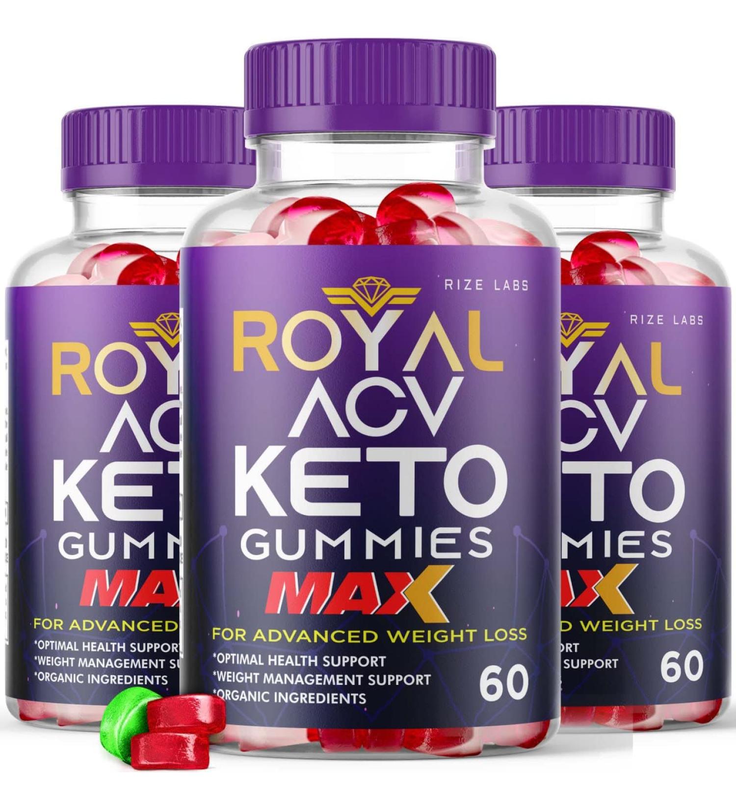 Royal Keto Gummies (3 Pack) - Organic ACV Gummies for Belly Fat Diet - Extra Strength Weight Loss Support for Men and Women - 180 Gummies - Buy Online on GoSupps.com