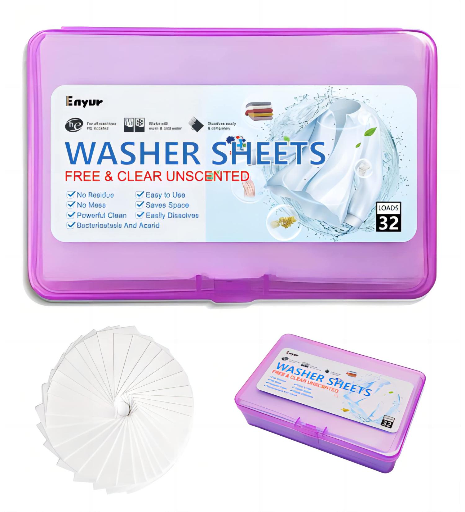 Unscented Travel Laundry Detergent Sheets | Concentrated Fragrance-Free Soap | 32 Loads | Travel Size | Eco-Friendly & Convenient - Buy Online on GoSupps.com