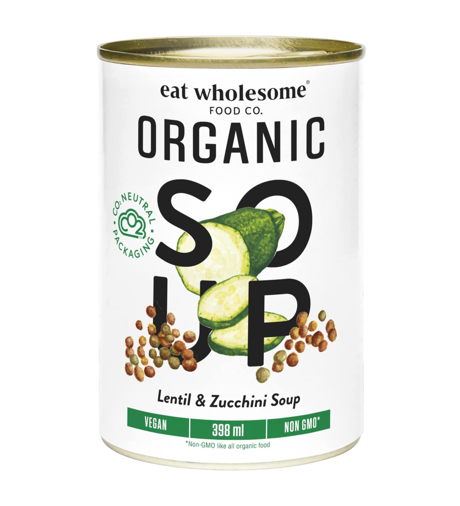 Eat Wholesome Organic Lentil & Zucchini Soup 398ml (Case of 12) - Buy Online on GoSupps.com