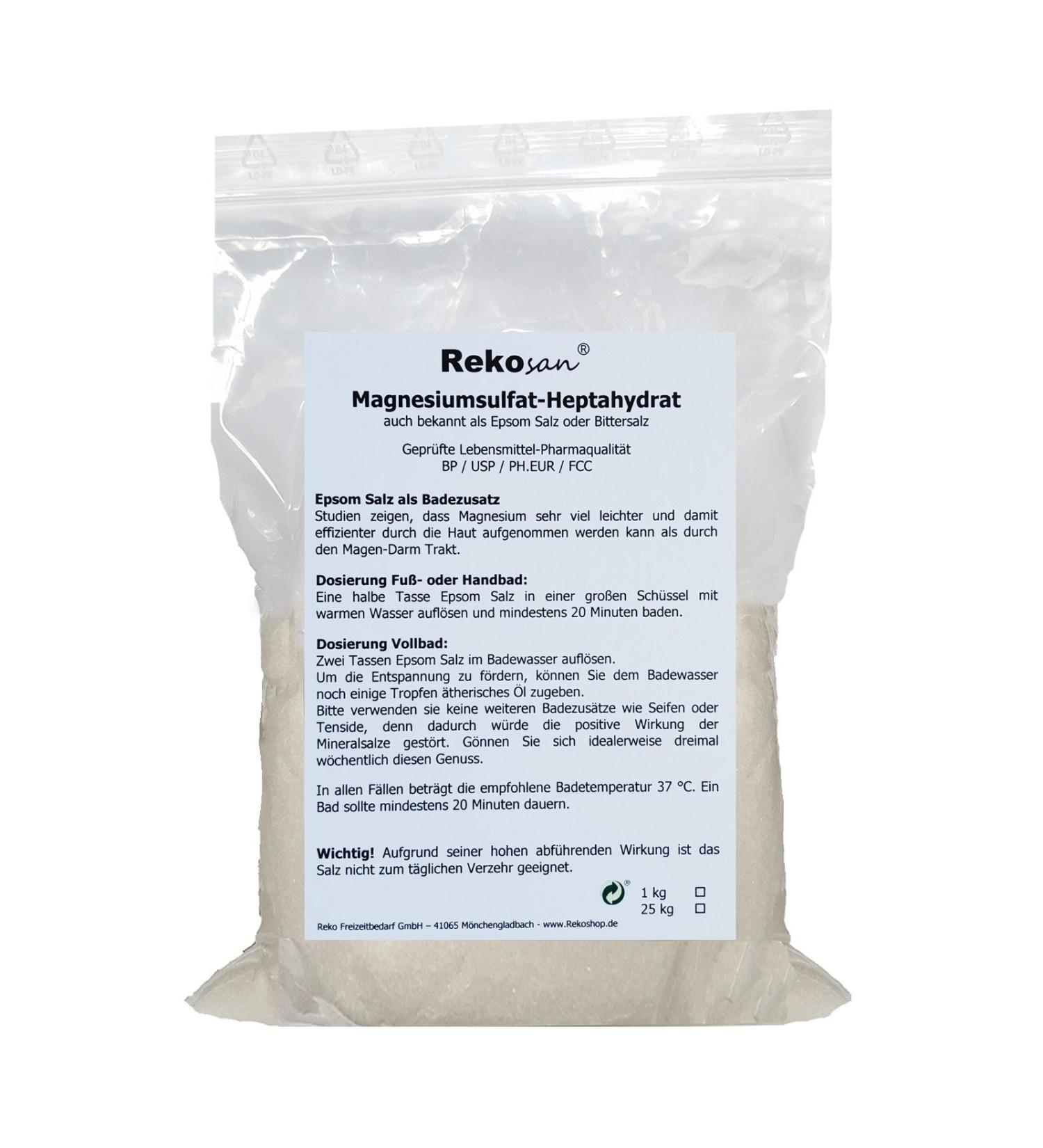 Rekosan Magnesium sulfate Epsom salt Epsom salt food/pharmaceutical quality 1 kg