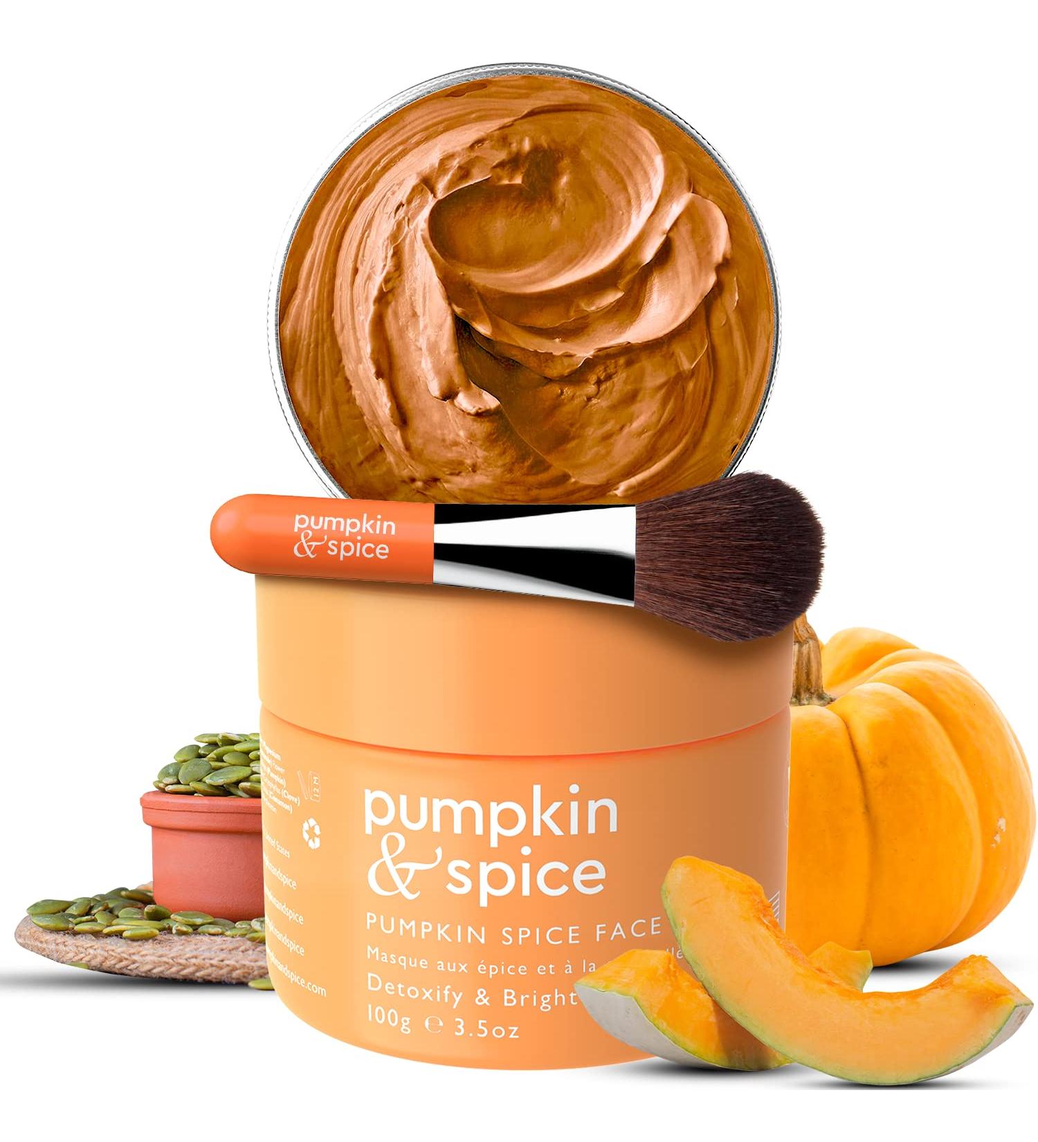 Pumpkin Spice Clay Enzyme Facial Mask - 3.5 oz | Pore Minimizer, Acne Treatment, Anti-Aging, Hydrating | Organic Pumpkin Seed Oil - Buy Online on GoSupps.com