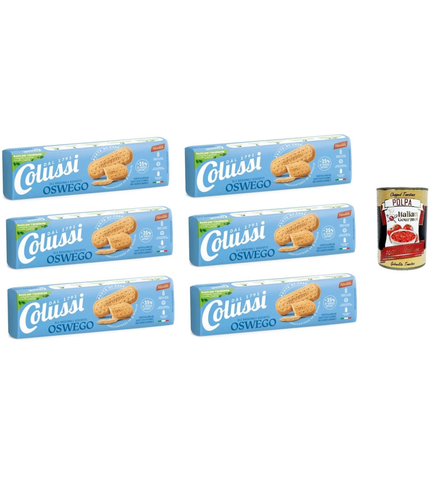  Italian Gourmet E.R. Colussi Gli Originali Biscotti Osvego Cookies Set of 6 250 g + Italian Gourmet Tomato Pulp 400 g Tin - Buy Online on GoSupps.com