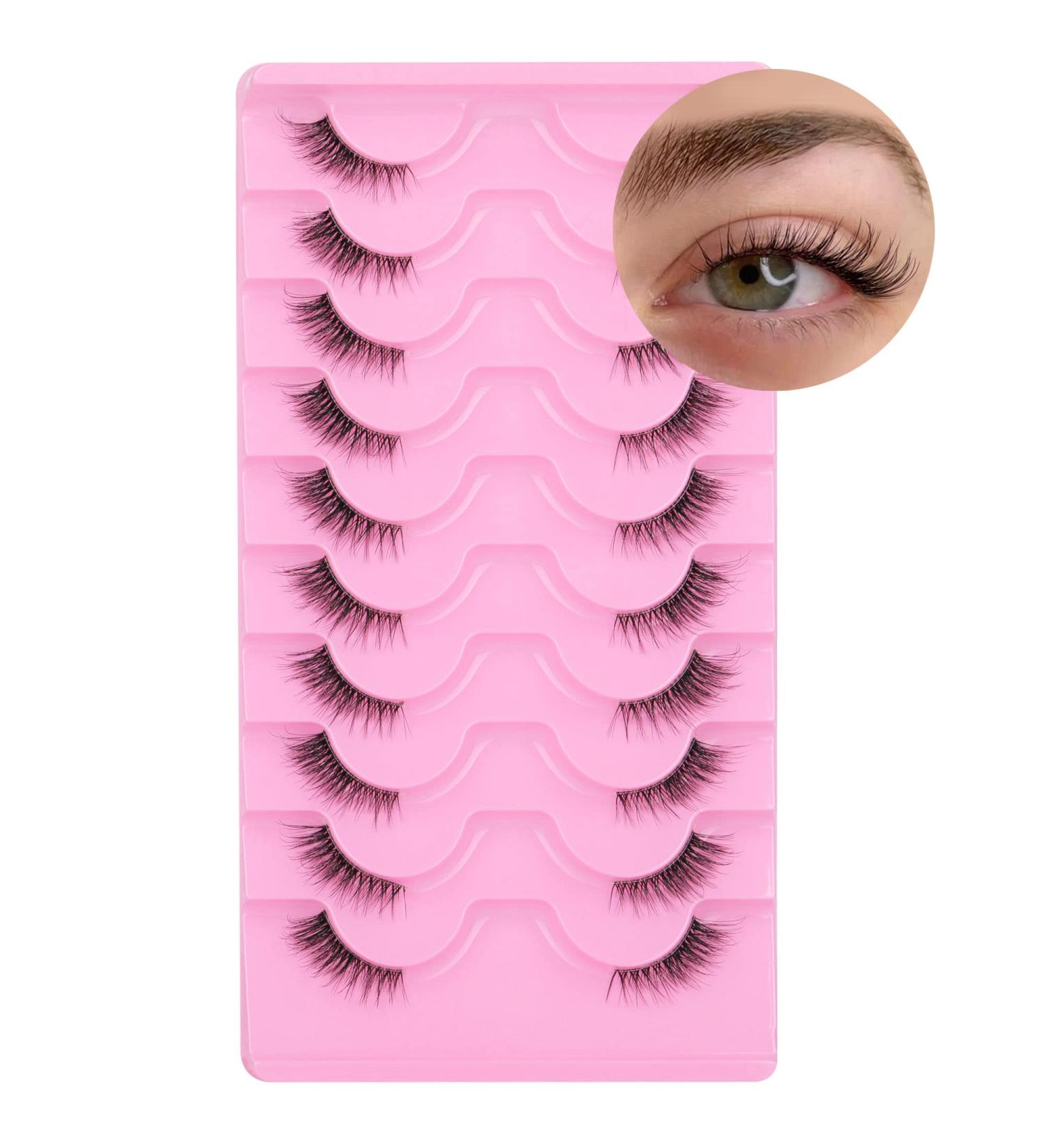 Fanxiton Half Lashes 13mm - Natural Look Wispy Cat Eye False Eyelashes - 10 Pairs - Buy Online on GoSupps.com