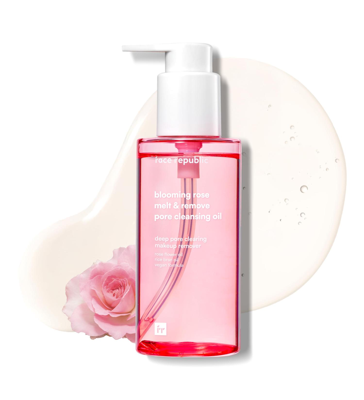 Face Republic Blooming Rose Melt & Remove Pore Cleansing Oil 150ml 5.07 fl oz | Oil Cleanser for Face | Pore and sebum care Blackhead remover | Waterproof Makeup remover | Vegan Korean Skin Care - Buy Online on GoSupps.com