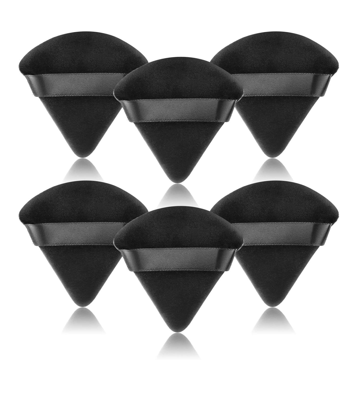 AMMON 6 Pcs Black Triangle Soft Makeup Powder Puff Set - Velour Makeup Sponge Puff for Loose Mineral Powder & Body Contouring - Buy Online on GoSupps.com