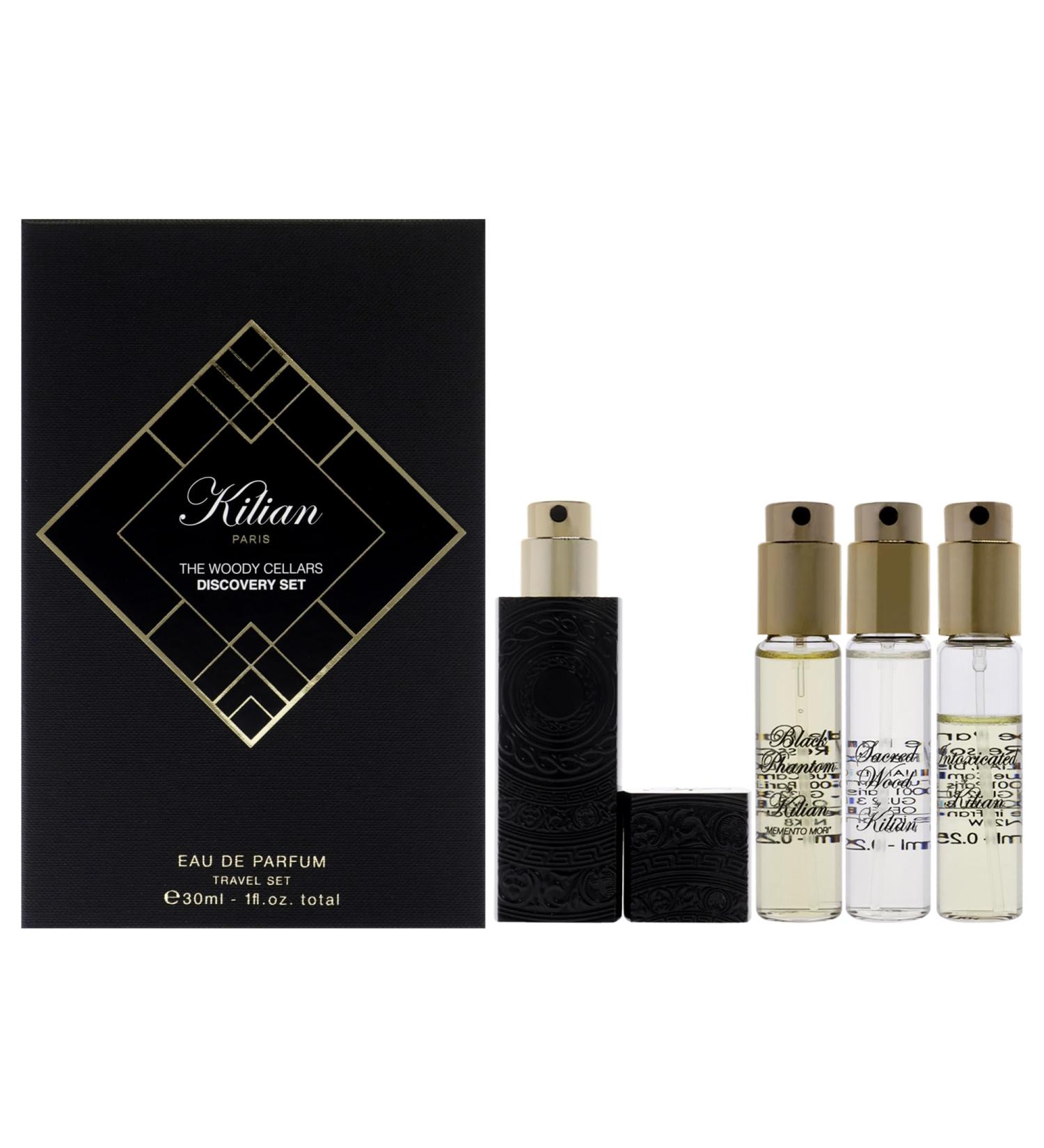 Kilian Cellars Discovery Set for Unisex - 4 Pc Giftset 0.25oz Straight to Heaven 0.25oz Memento Mori 0.25oz Calice Becker 0.25oz Angles Share Perfume Spray - Buy Online on GoSupps.com
