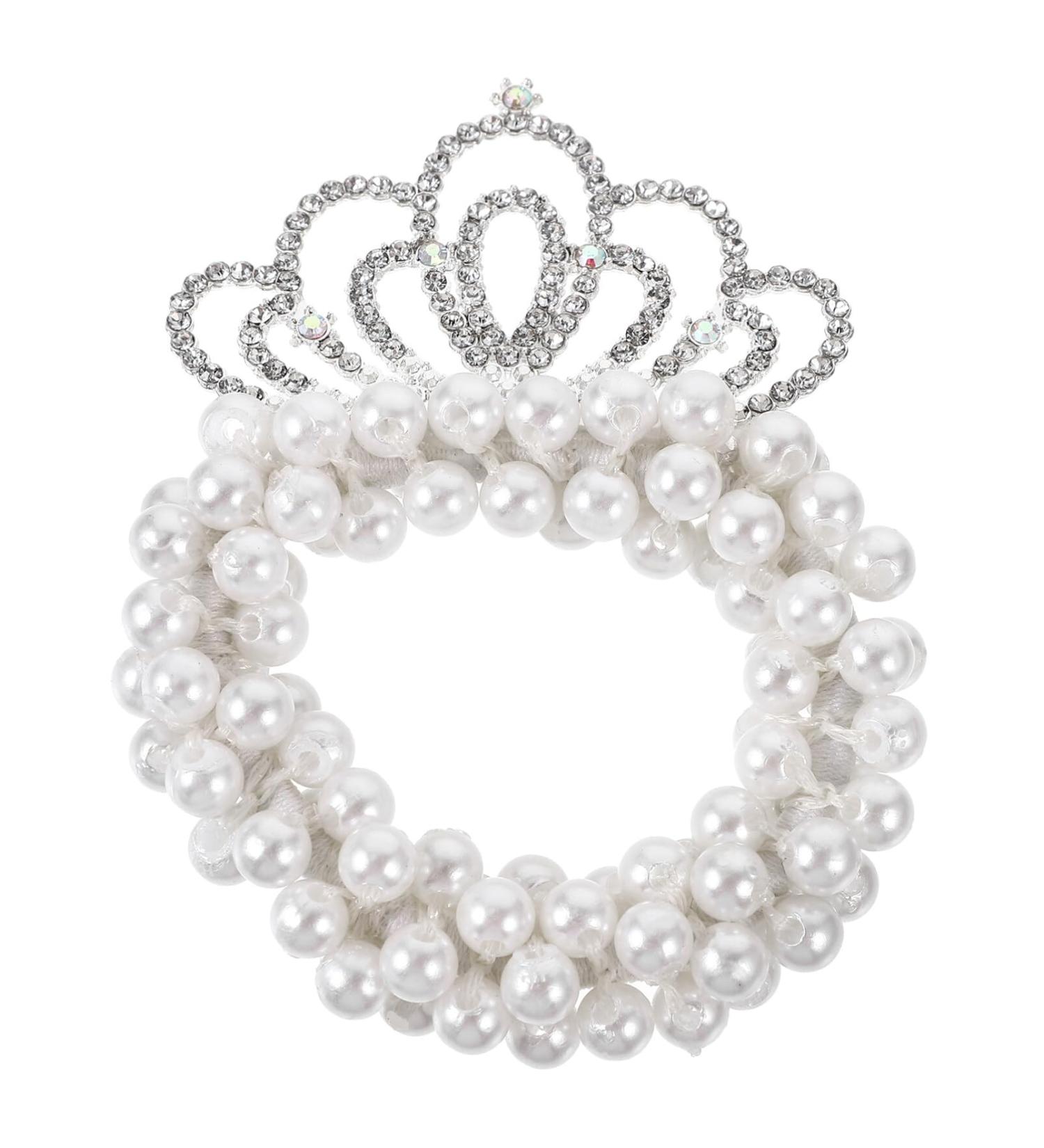 minkissy Girls Hair Accessories Pearl Hair Scrunchies Girls Hair Ties Pearl Hair Tie with Crown Pearl Hair Ties Ponytail Headband Pearl Beading Child Alloy South Korea Little Girl - Buy Online on GoSupps.com