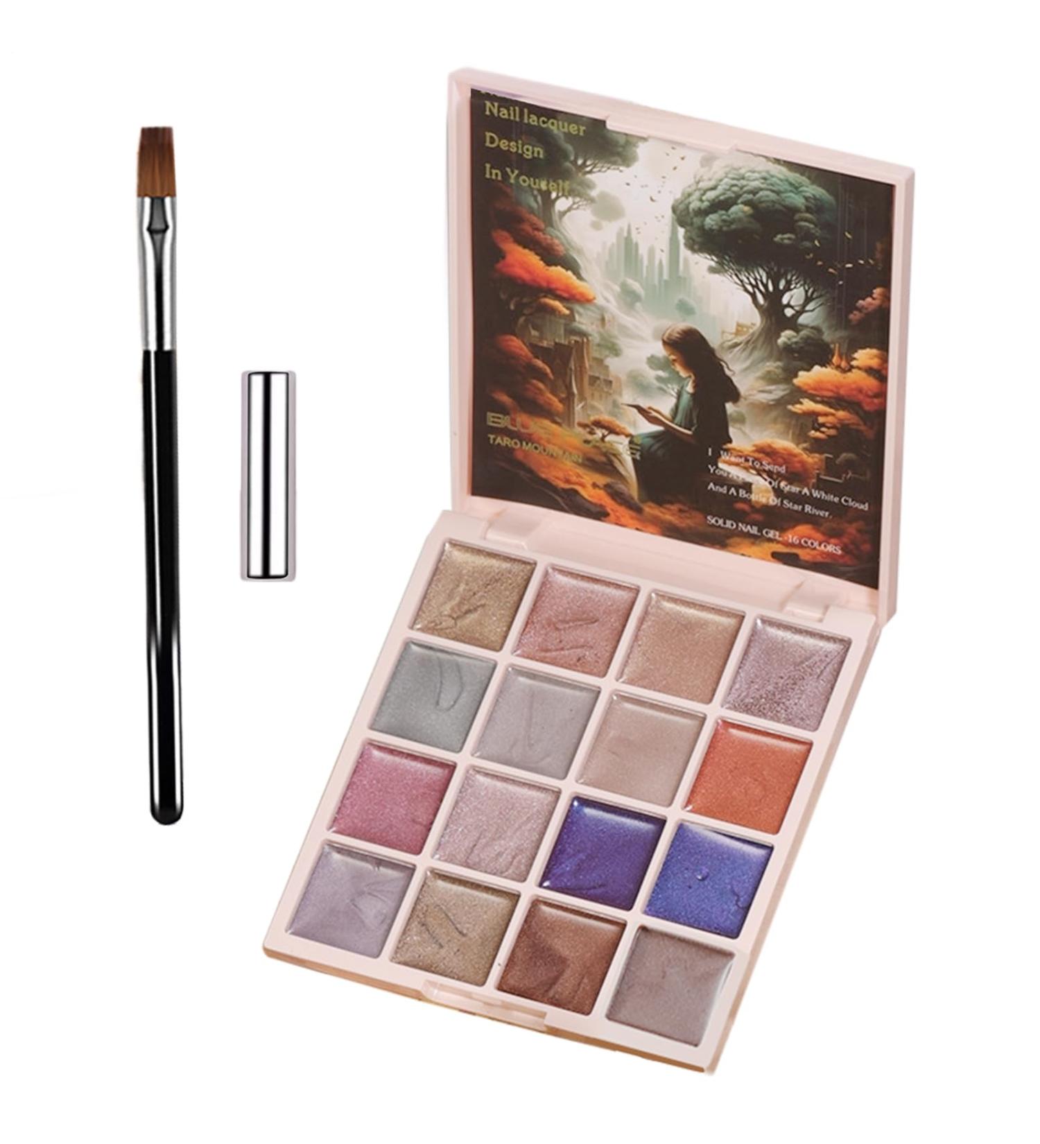  G n rique Solid Gel Nail Polish Palette - Magnetic Colors Shimmering Finish | 16 Shades Semi-Permanent Paint Set Used During Elegant Manicure Artistic Creations and - Buy Online on GoSupps.com