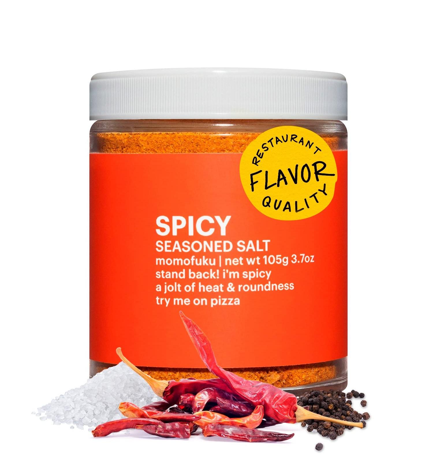 Momofuku Spicy Seasoned Salt - Umami Seasoning for Spice & Pizza (3.7 oz) - Chef Made for Cooking - Buy Online on GoSupps.com
