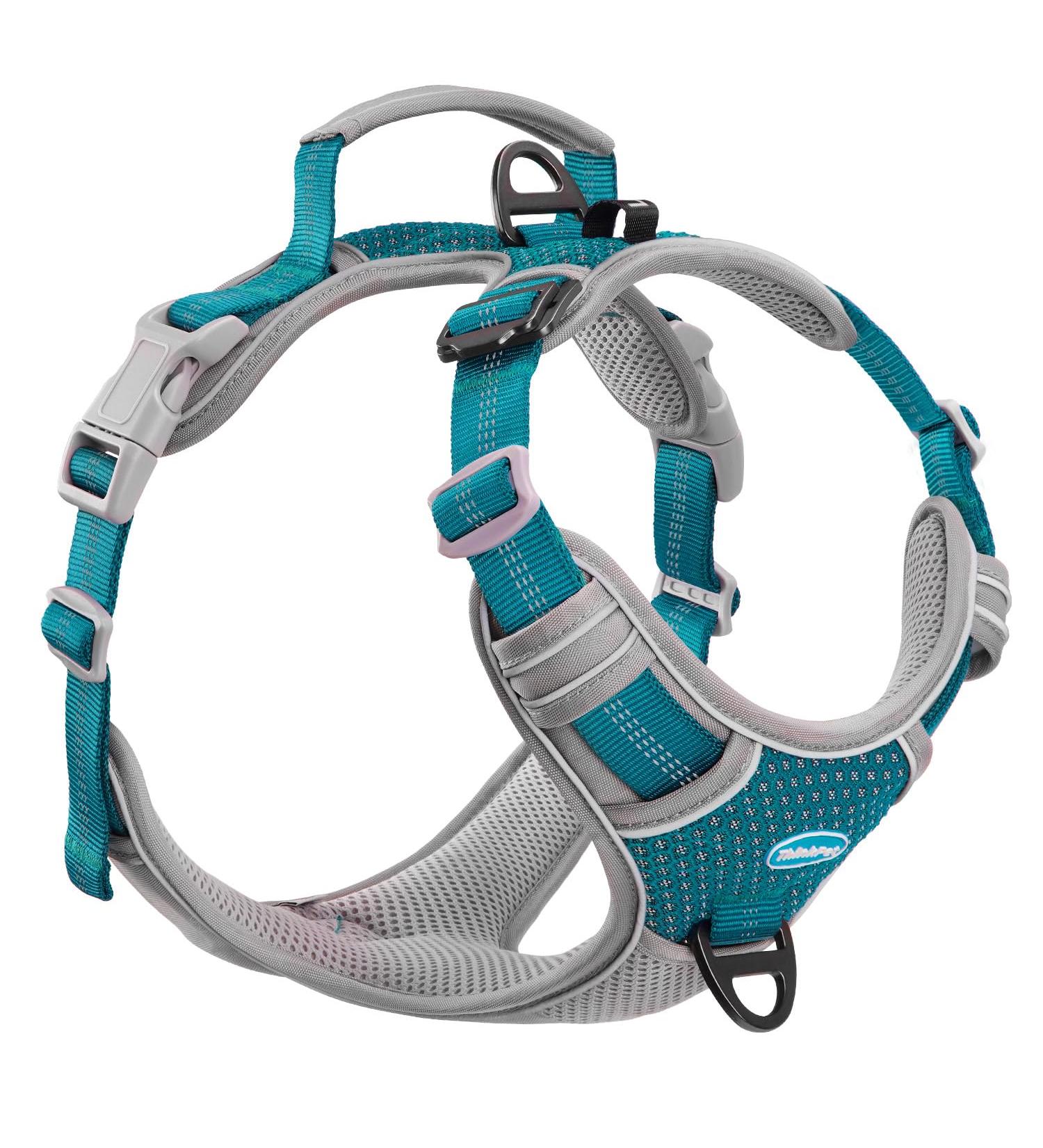 Thinkpet Anti Zug Dog Harness - Adjustable No-Choke Design with Handle Reflective & Breathable | Small Bright Blue-Green - Best for Easy Dog Control - Buy Online on GoSupps.com