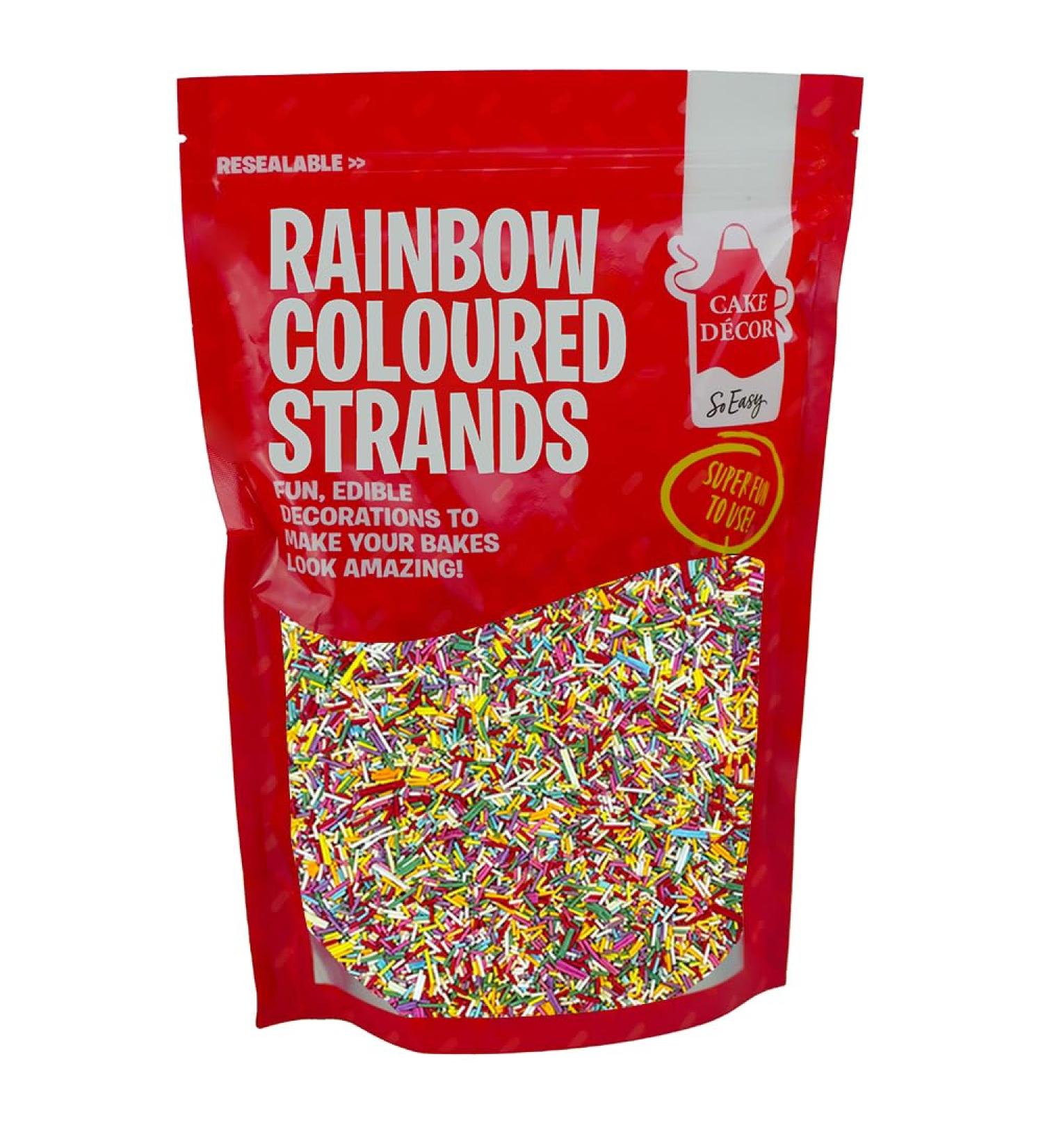 Cake D cor 1kg Rainbow Sprinkles Sugar Strands | Cake Sprinkles Decorations | Resealable 1kg Sprinkles Bulk Bag | Rainbow Vermicelli Sprinkles for Cakes Cupcakes Ice cream toppings (Strands) - Buy Online on GoSupps.com