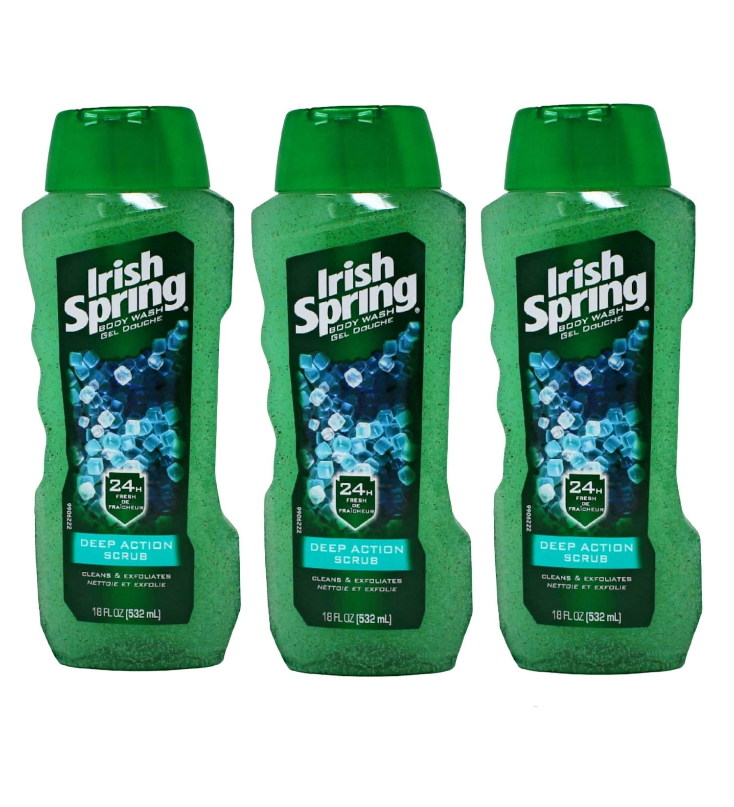 Irish Spring Body Wash Deep Action Scrub 18 oz - Pack of 3 - Buy Online on GoSupps.com