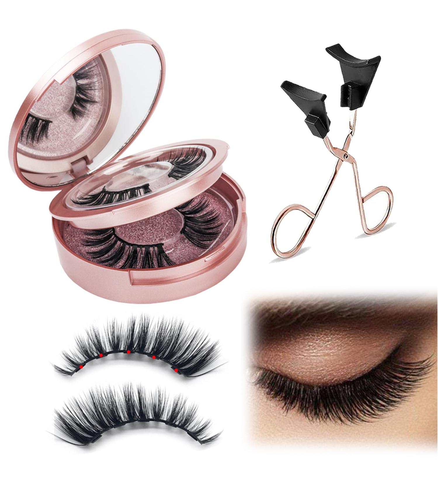 Magnetic Eyelashes Magnetic Lashes 2-Pairs Set Beauty Magnetic Eyelashes Simple Natural Reusable Magnetic Eyelashes No Glue or Liner Needed Easy To Wear (Doha) - Buy Online on GoSupps.com
