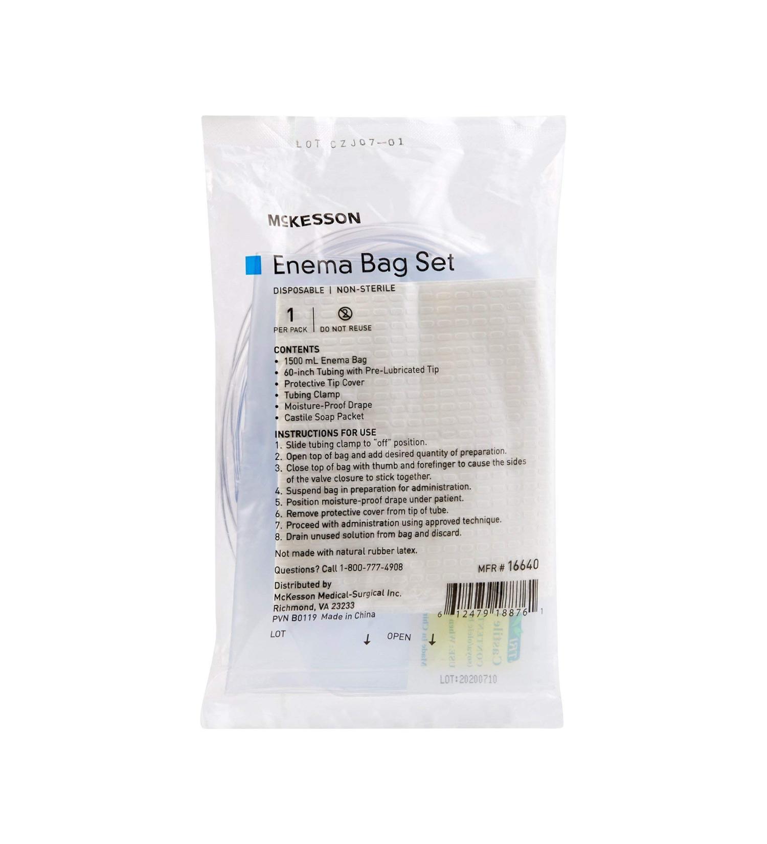 McKesson Enema Bag Set - Non-Sterile Disposable 50 Pieces | Fast International Shipping - Buy Online on GoSupps.com