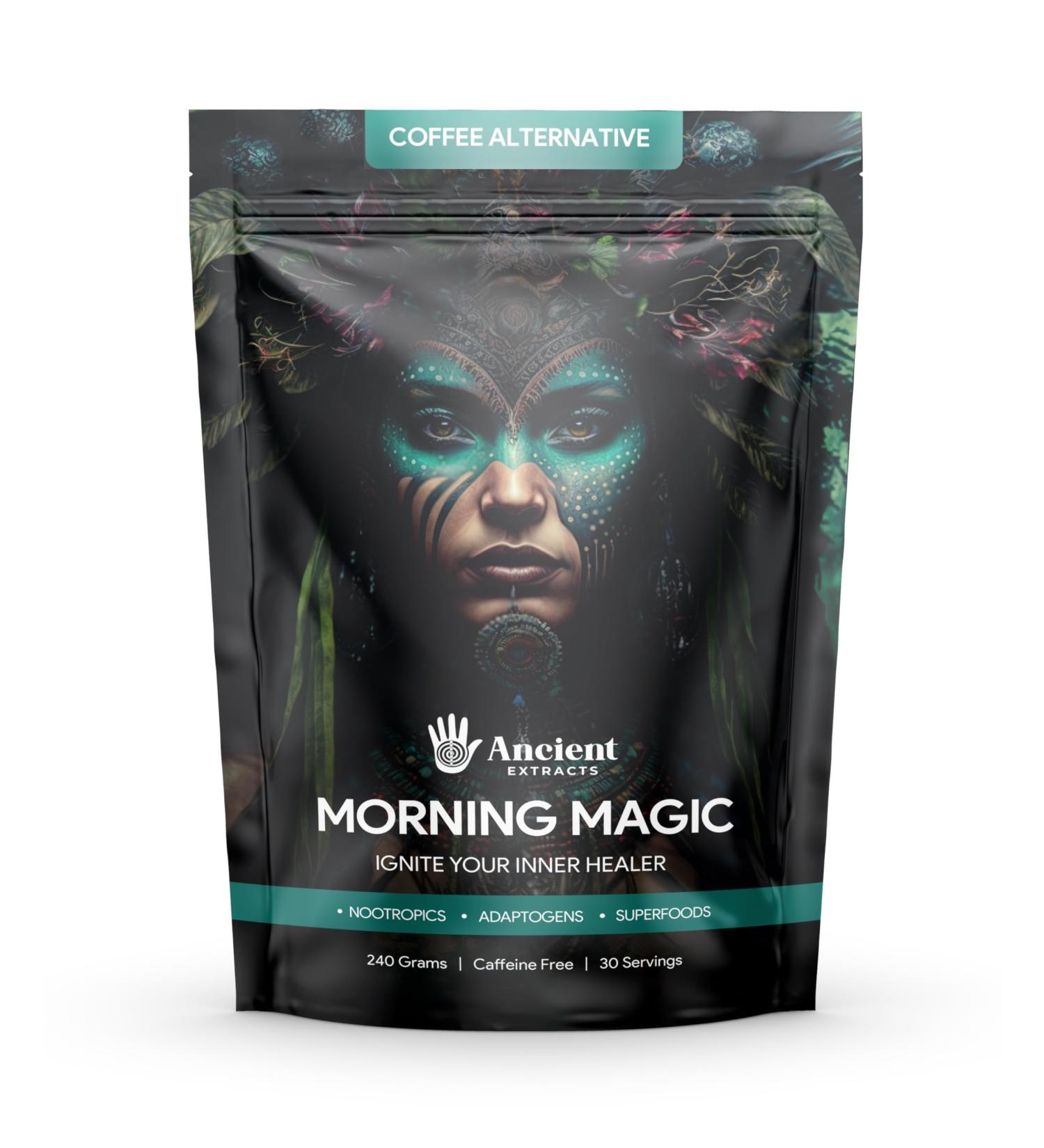 Ancient Extracts Decaf Mushroom Coffee Alternative | Caffeine-Free Blend of Mushrooms and Root Extracts | Lions Mane, Chaga, Cordyceps, Ashwagandha, Maca Root | 240g - Buy Online on GoSupps.com