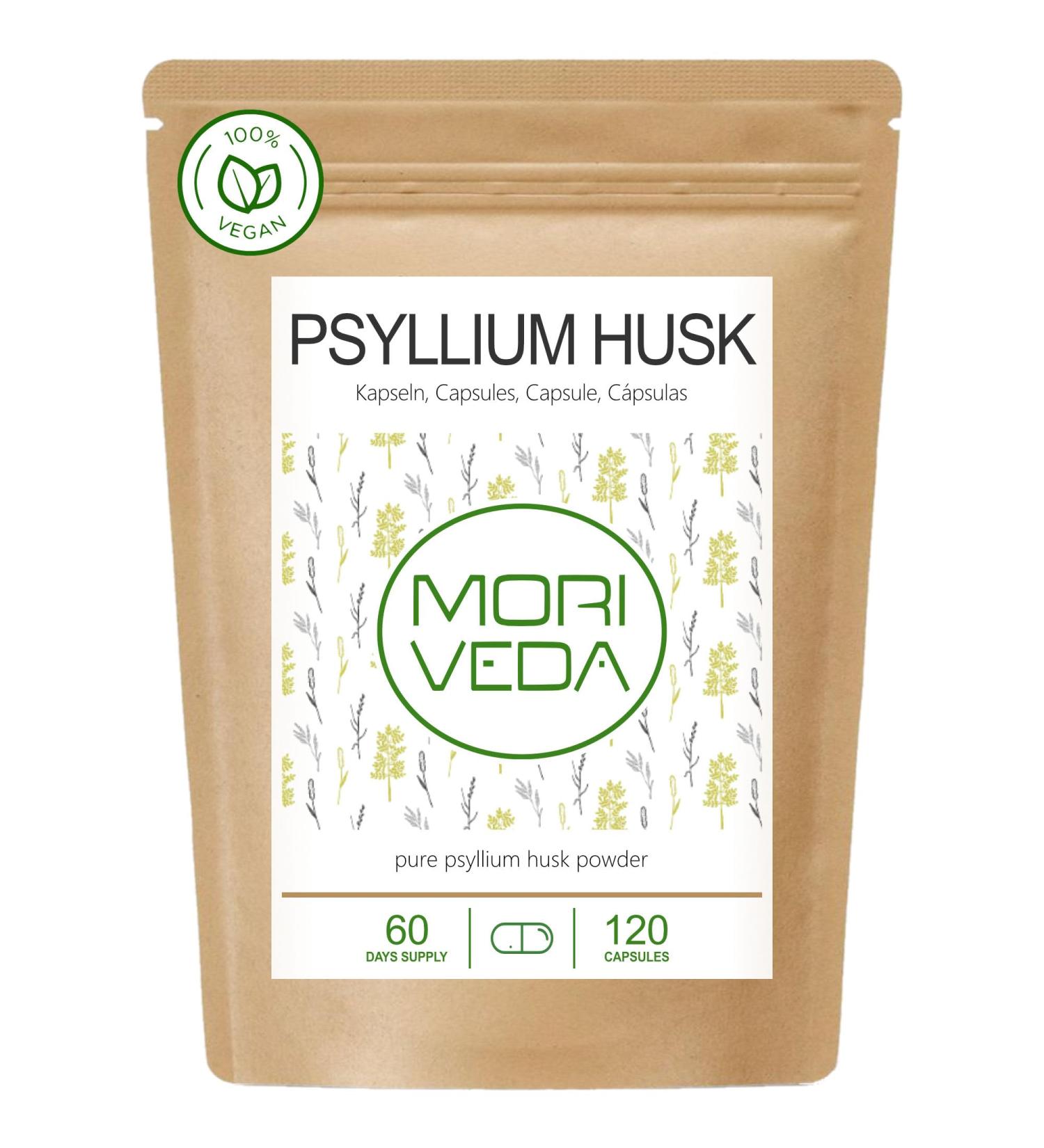 NPVital NL Psyllium husk capsules 100 psyllium husk powder intestinal digestion detox vegan and glutenfree 120 capsules by MoriVeda - Buy Online on GoSupps.com