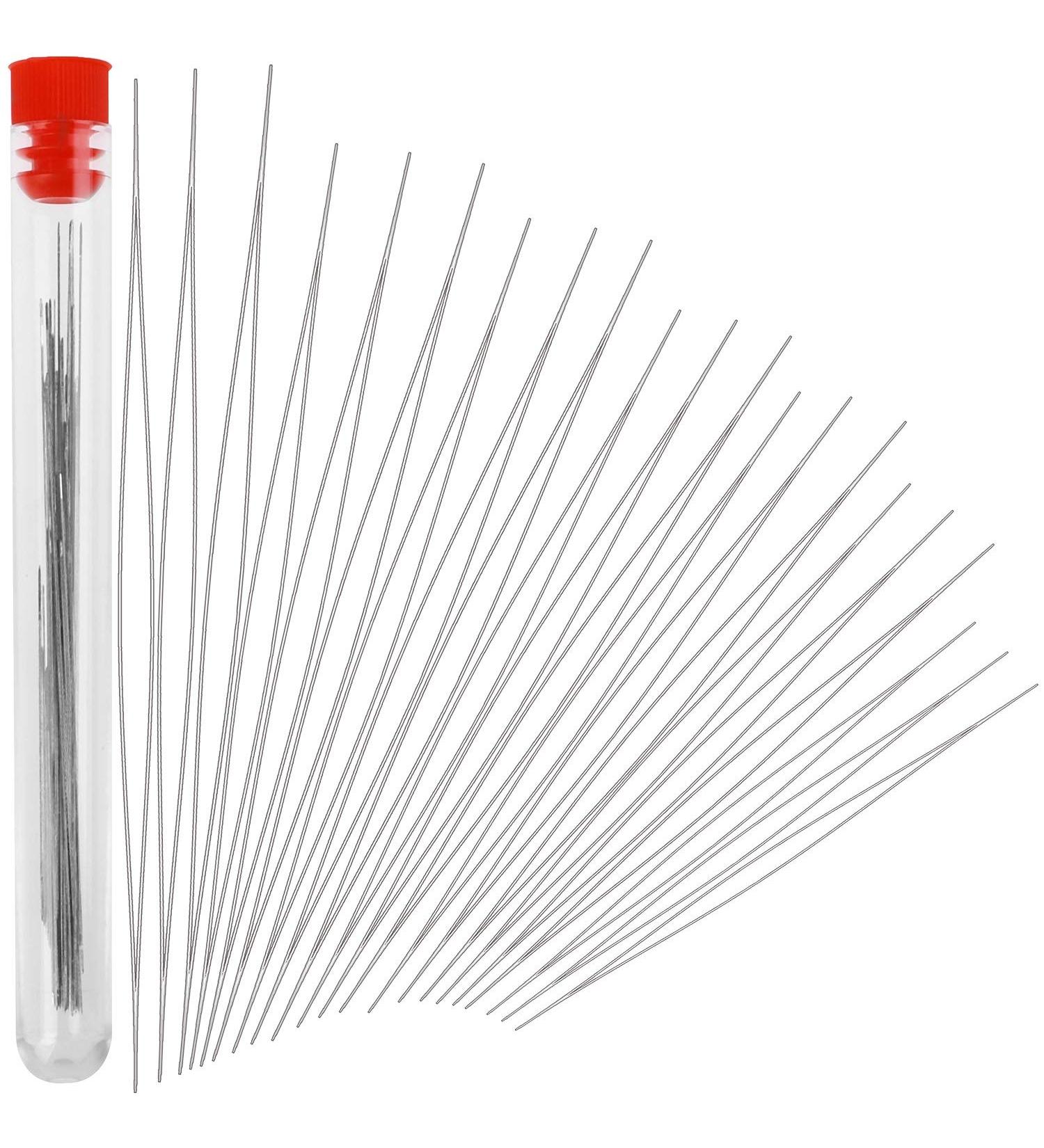 35 pcs Stainless Beading Needles Set with Bottle - Big Eye Needles for Jewelry Making - Buy Online on GoSupps.com