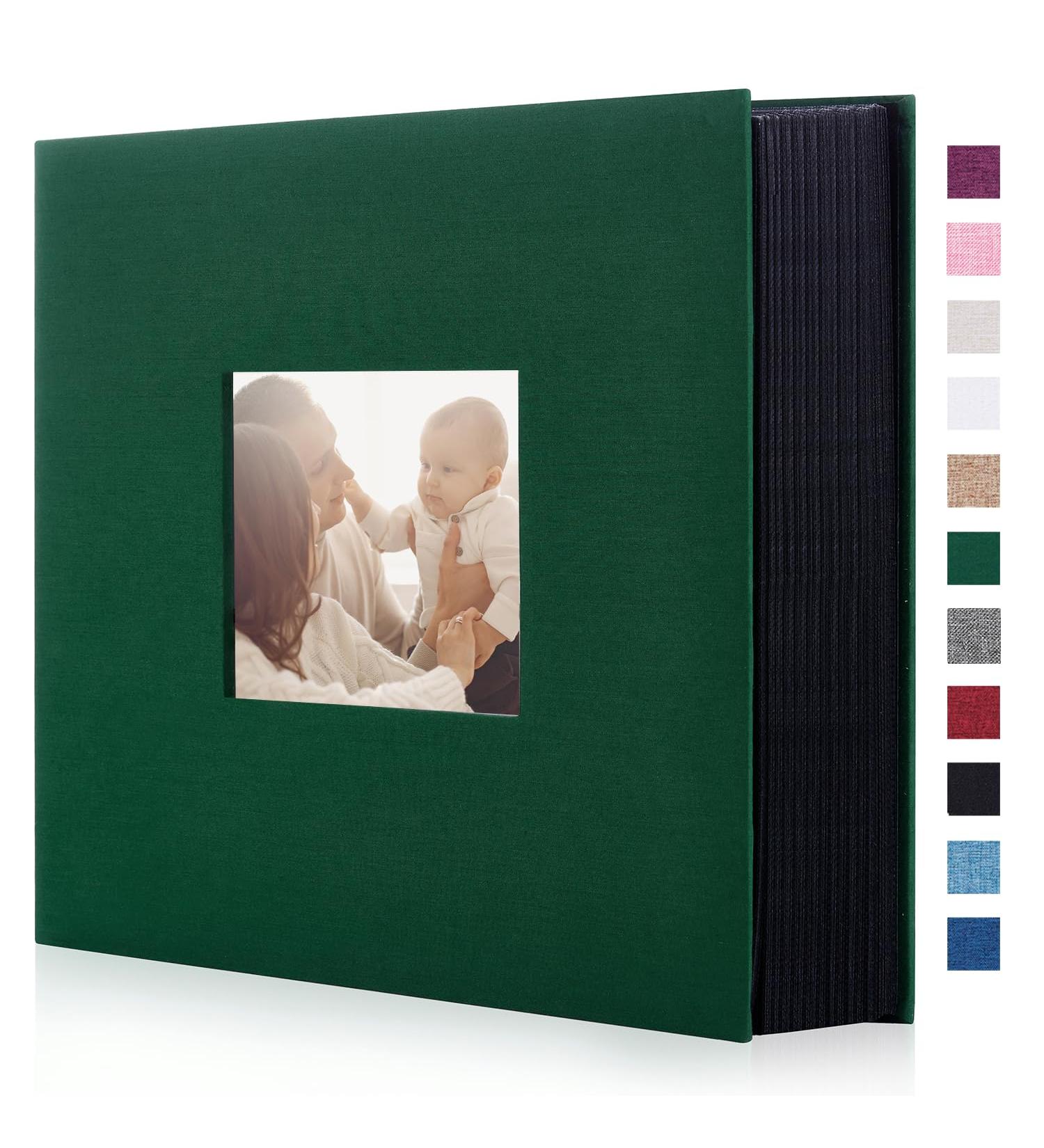 Miaikoe 6x4 Photo Album, 600 Pockets, Large Capacity Linen Album for Family Wedding Anniversary - Dark Green - Buy Online on GoSupps.com