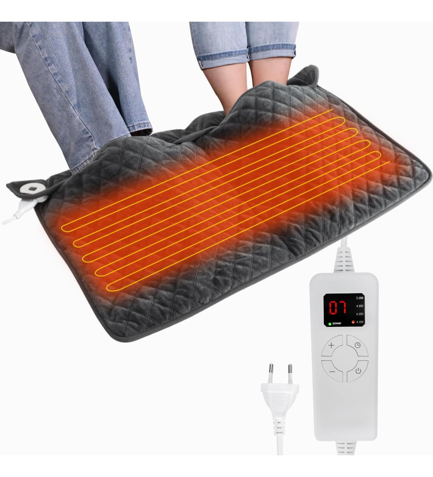 6-in-1 Electric Foot Warmer | 90x50cm | 4-Stage Timer & 7 Temperature Settings | Safe & Washable Foot Heating Pillow for Adults - Buy Online on GoSupps.com