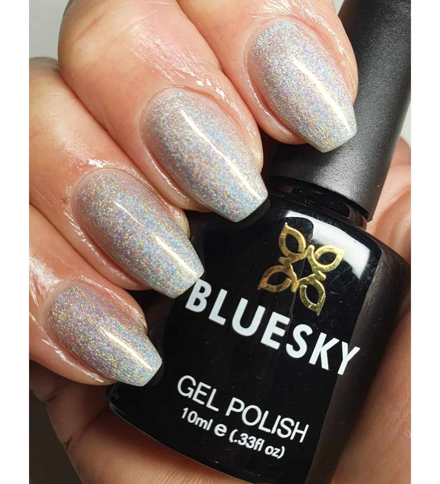 Bluesky Gel Nail Polish HOLOGRAPHIC SILVER GLITTER BSH031 Requires Drying Under UV or LED Lamp - Buy Online on GoSupps.com