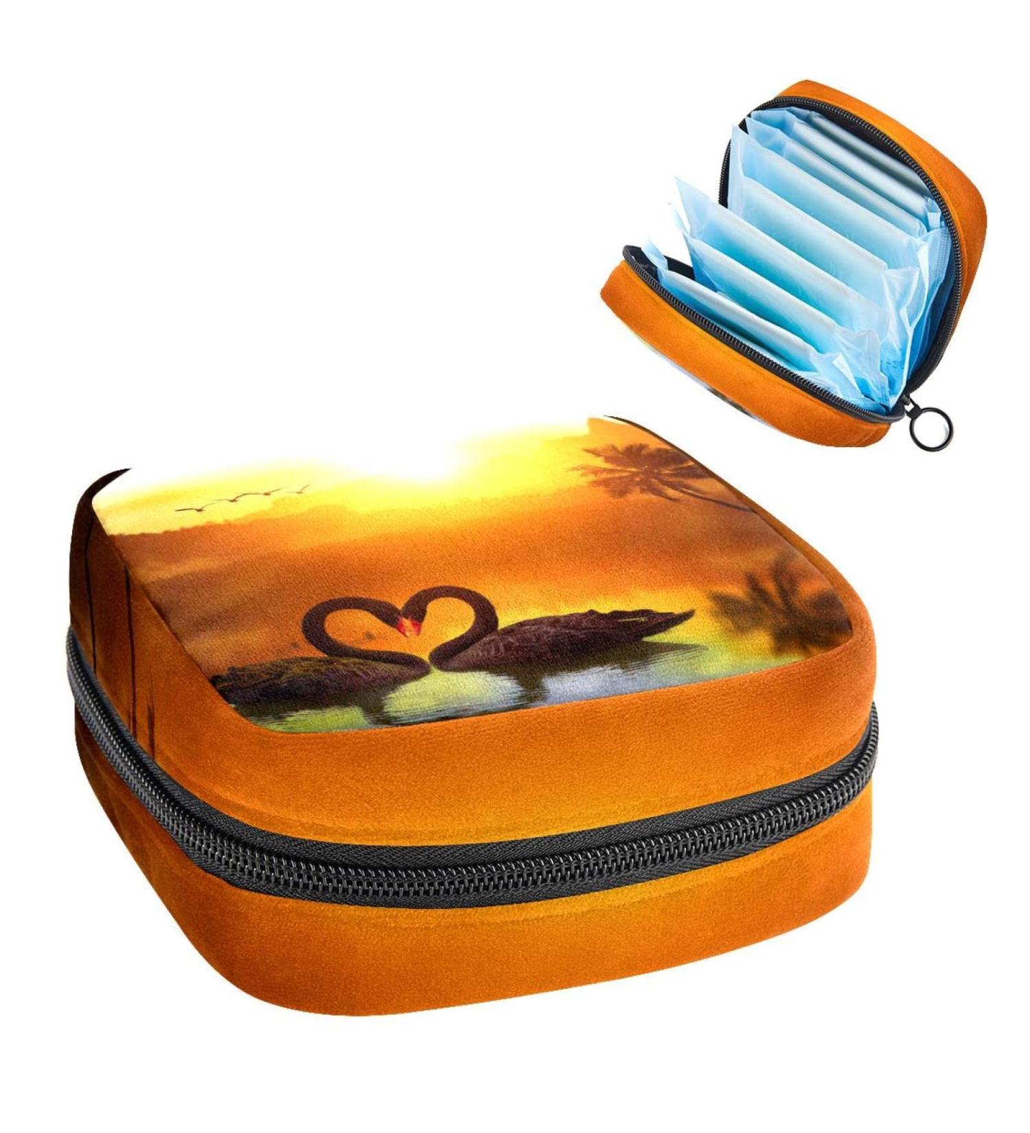 Black Swan Heart Shape Period Storage Bag | GIAPB Period Pouch & Travel Makeup Bag - Buy Online on GoSupps.com