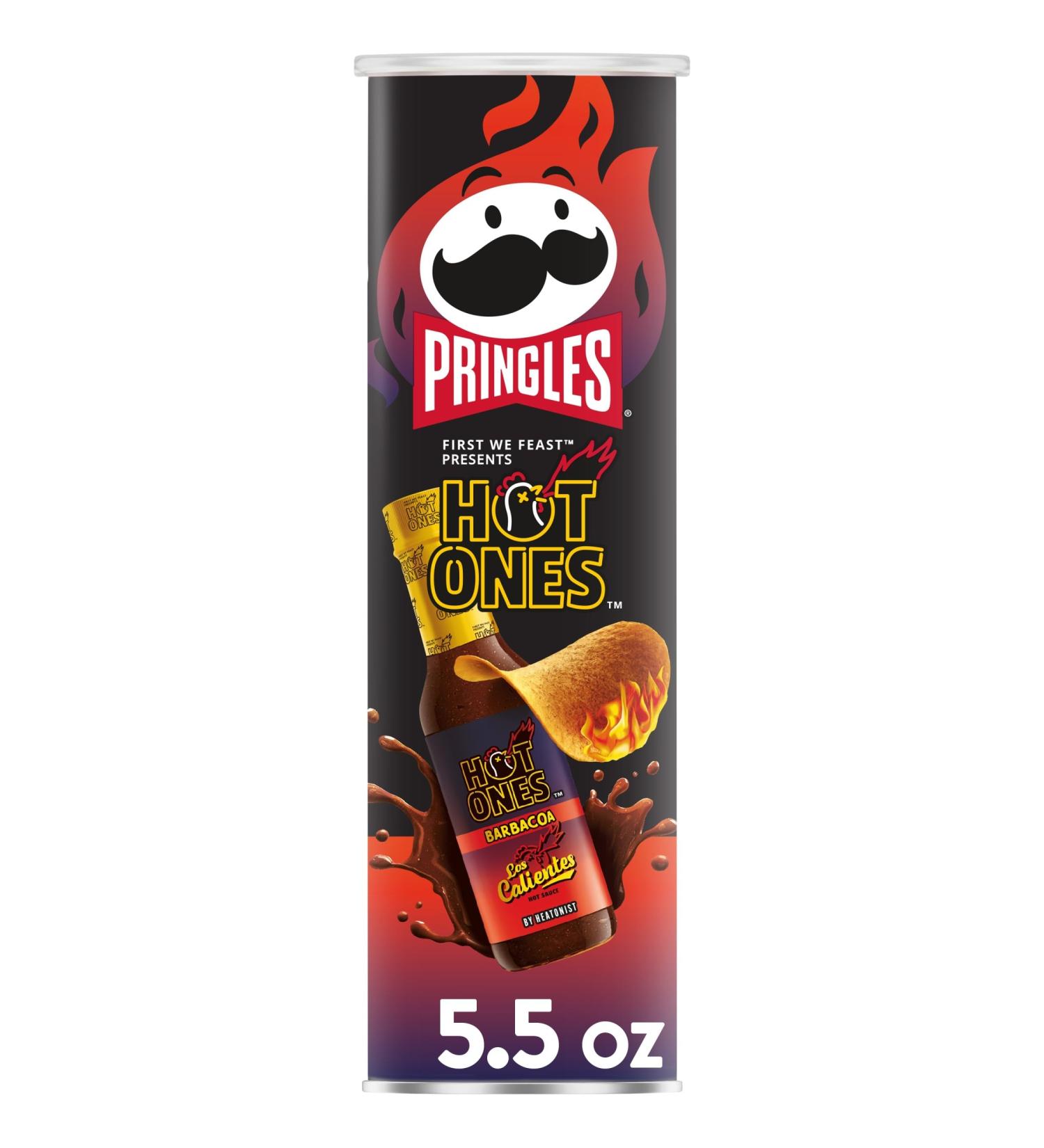 Pringles Hot Ones Los Calientes Croustilles de pommes de terre barbacoa collations pic es inspiration sauce piquante bo te de 156 ml (1 bo te) - Buy Online on GoSupps.com