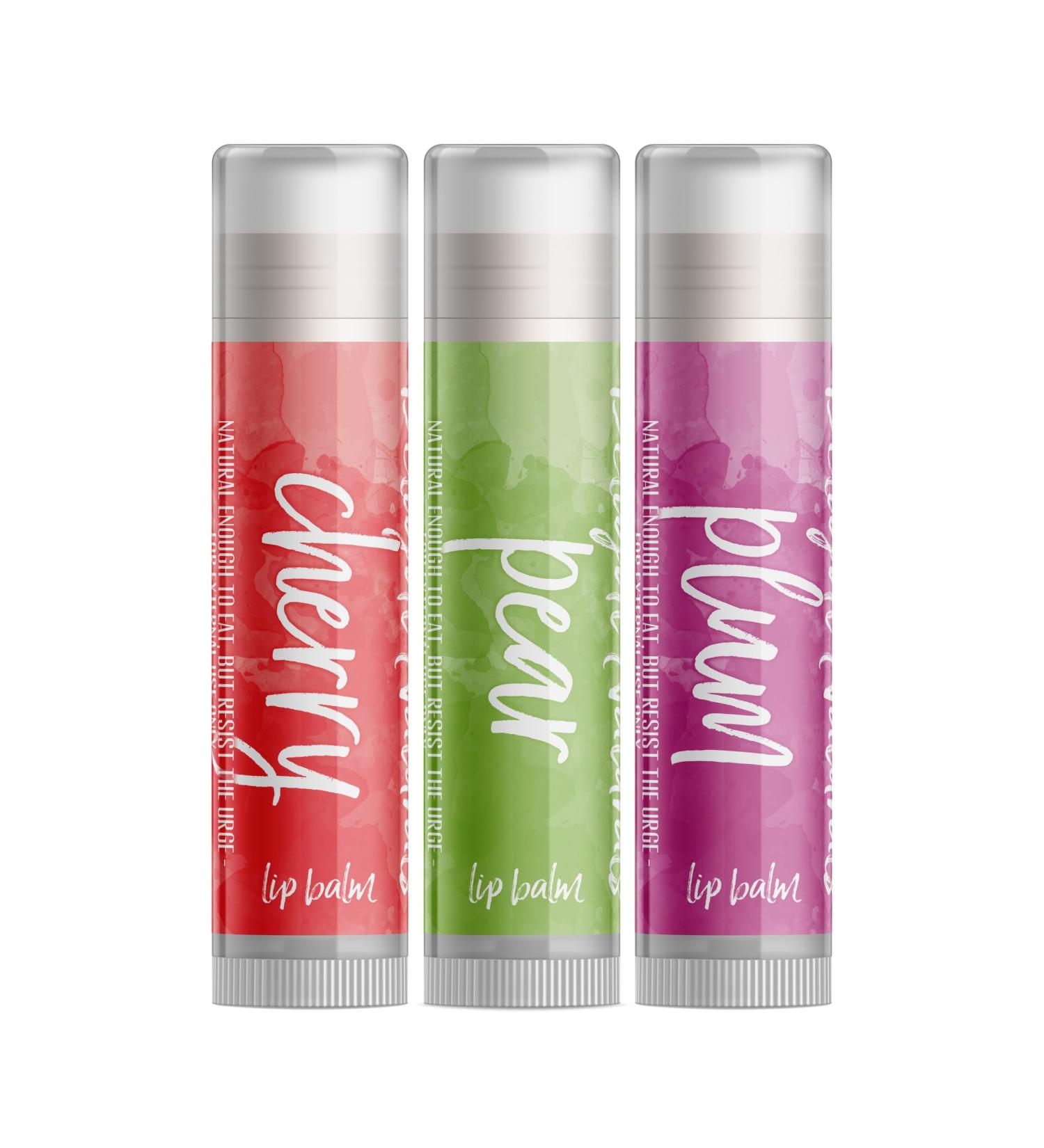 Fruity Favorites Lip Balm Gift Set | Cherry Pear & Plum - Perfect Gift for Smooth Lips - Buy Online on GoSupps.com