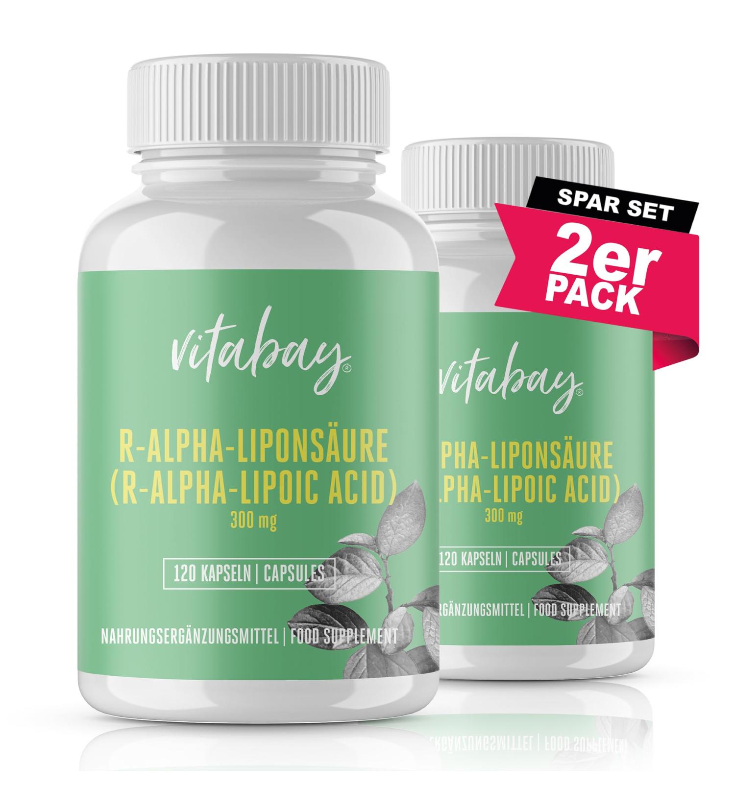 VITABAY R-Alpha Lipoic Acid 300mg | 240 Vegan Capsules | High Dose Antioxidant | Bioavailable & Lab-Tested Supplements | International Shipping Available - Buy Online on GoSupps.com