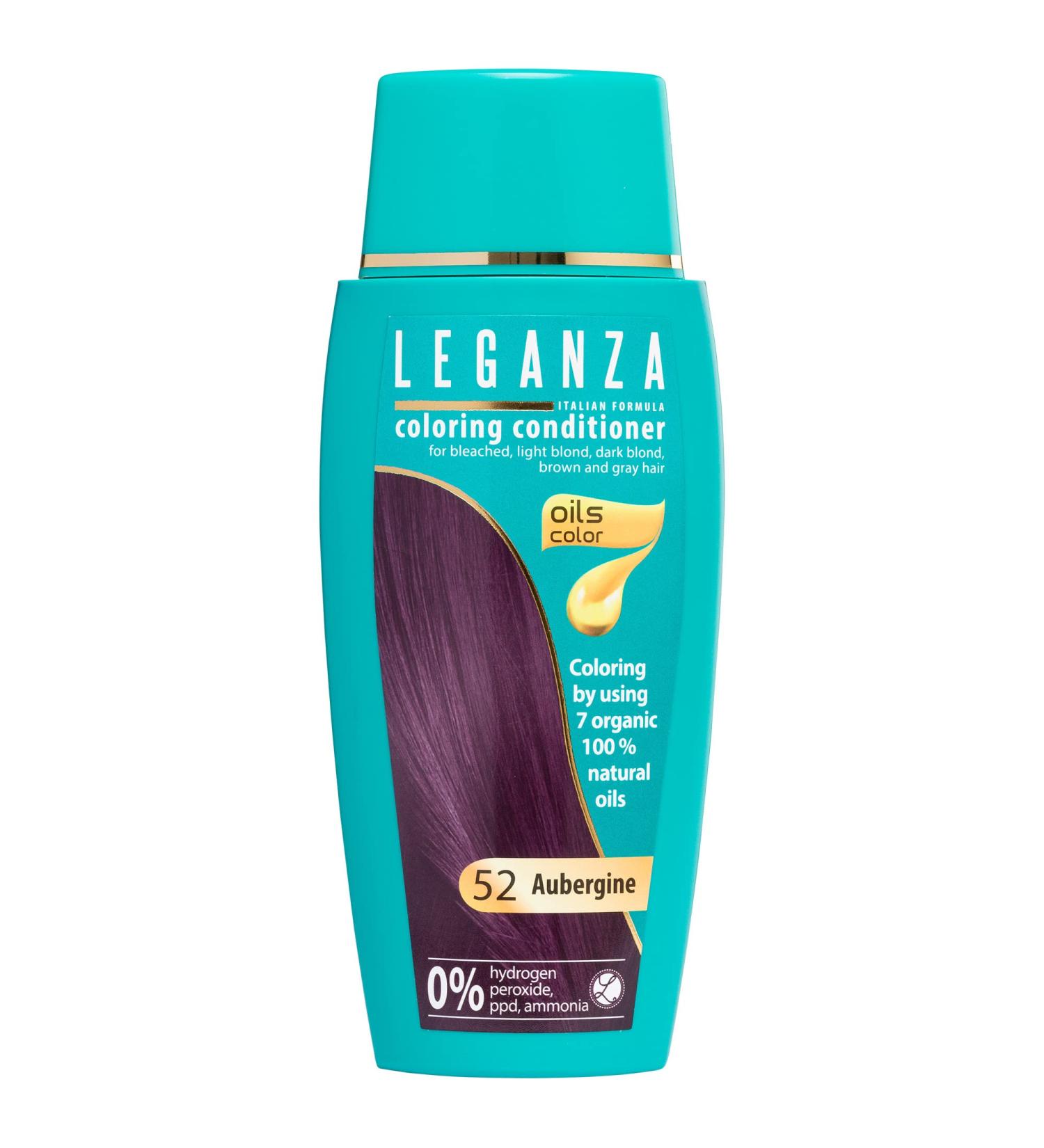 Leganza Aubergine Coloring Conditioner - Ammonia and Paraben Free with 7 Natural Oils - Buy Online on GoSupps.com
